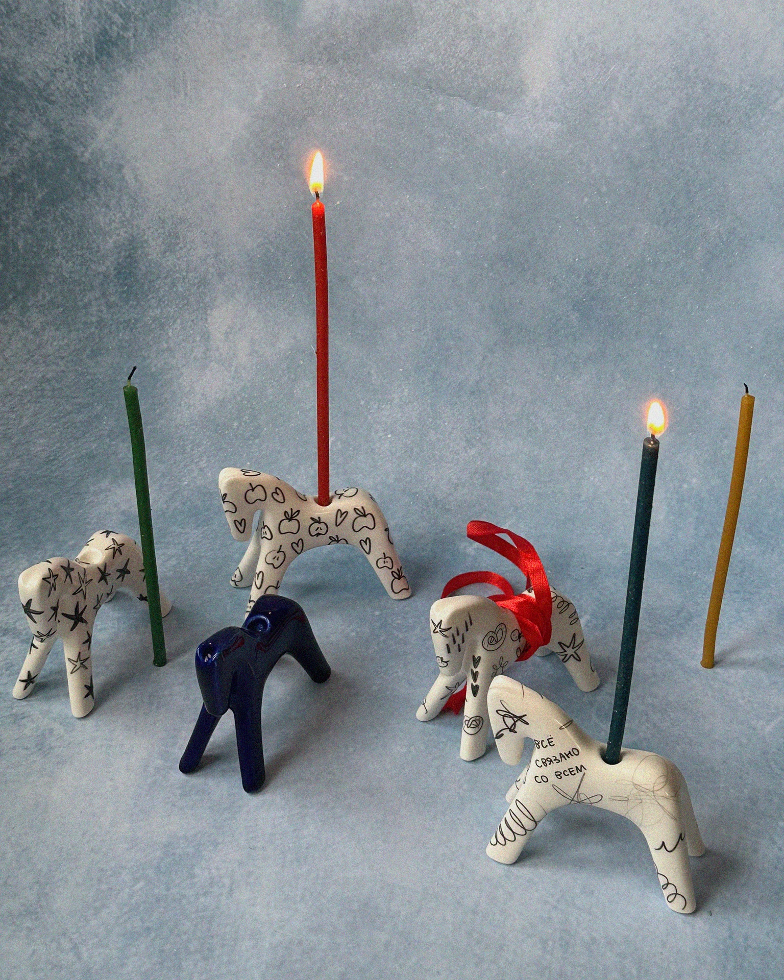 фигурка alohagaia x жечь из фарфора (кобальт)