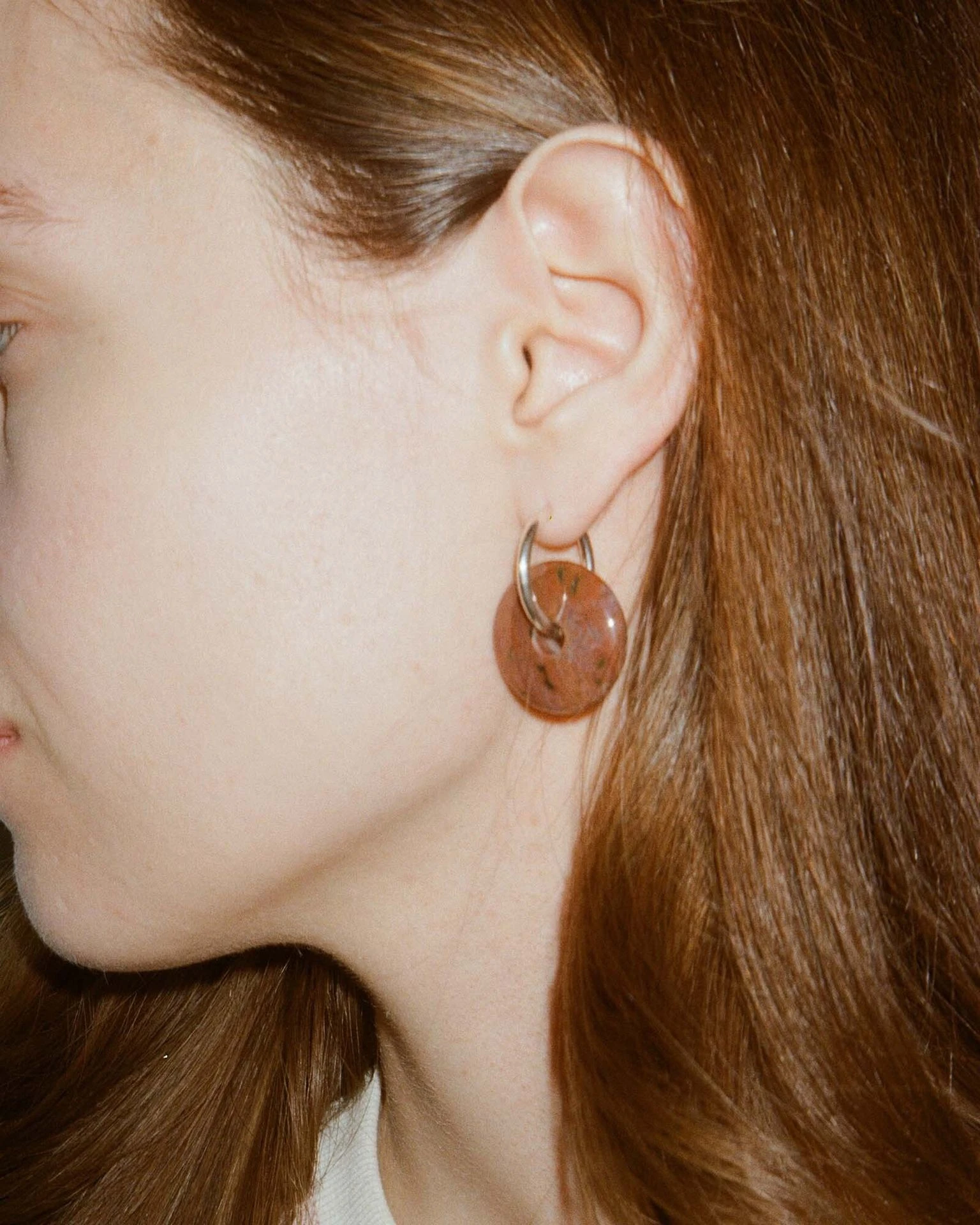 моносерьга bagel из яшмы