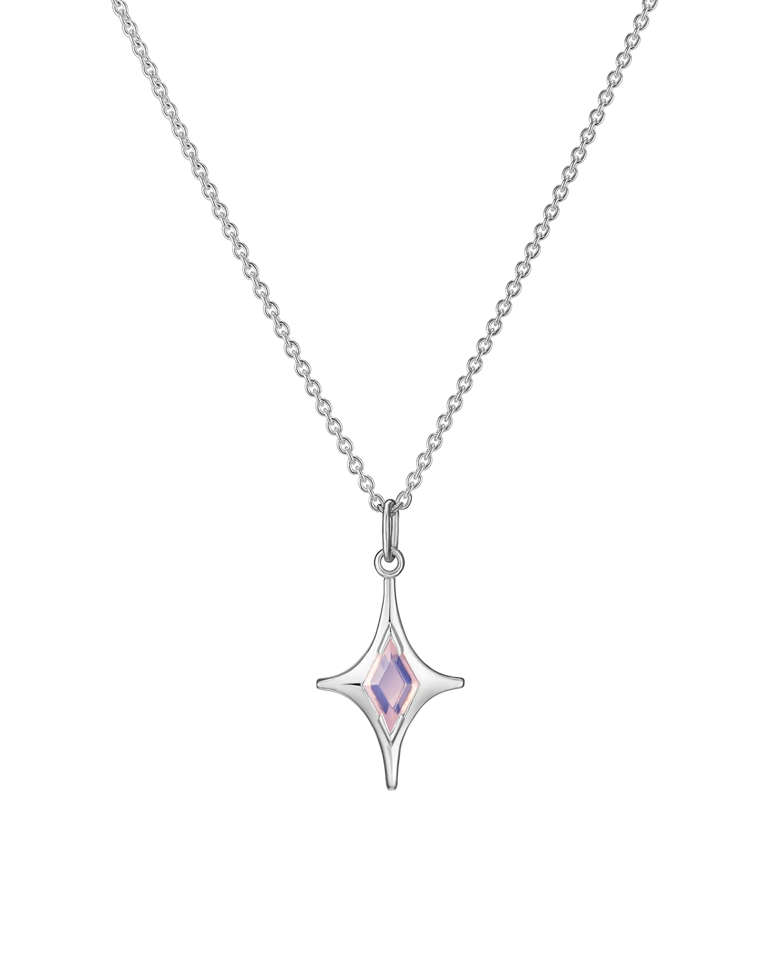 подвеска mar с розовым опалом на цепочке 45-50 см (родирование)