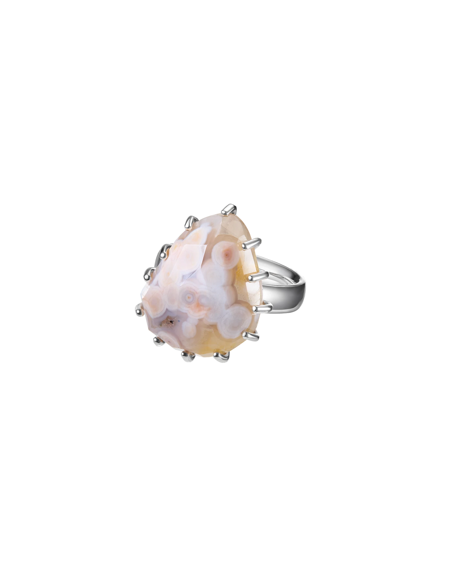 кольцо ocean bloom 19.5 размер (яшма)