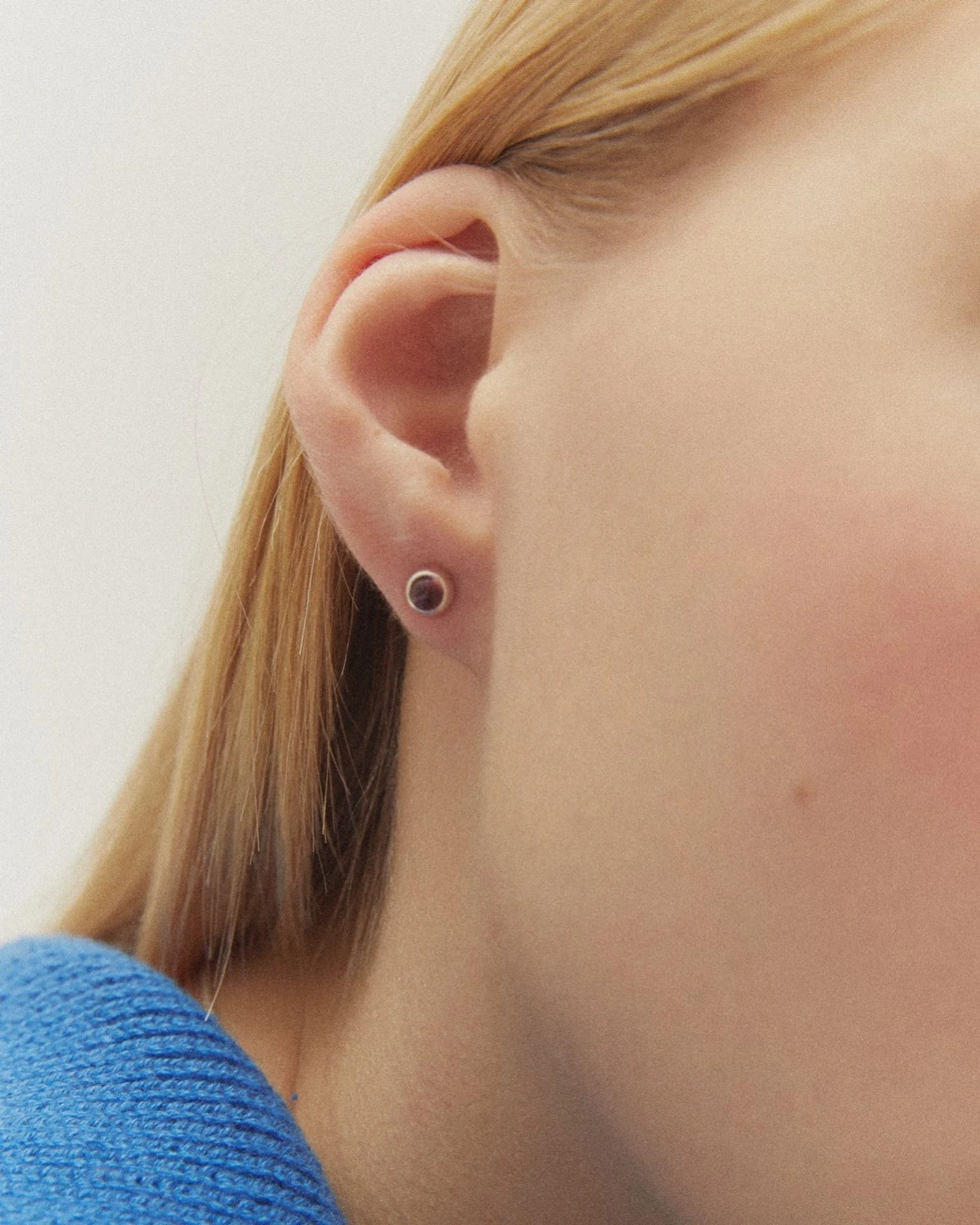 моносерьга beta с розовым турмалином