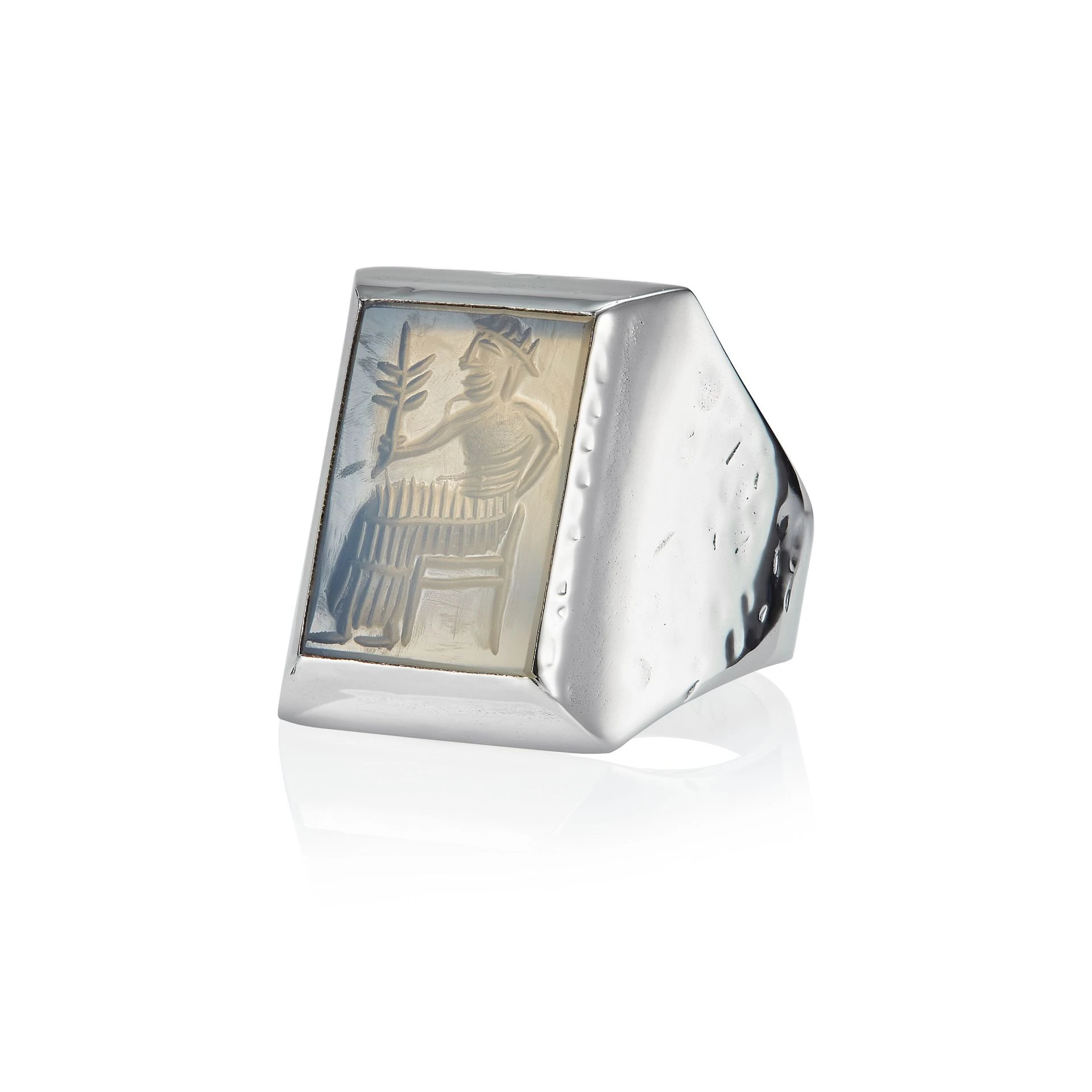 lab119 кольцо-печатка с инталией 20 (кварц)