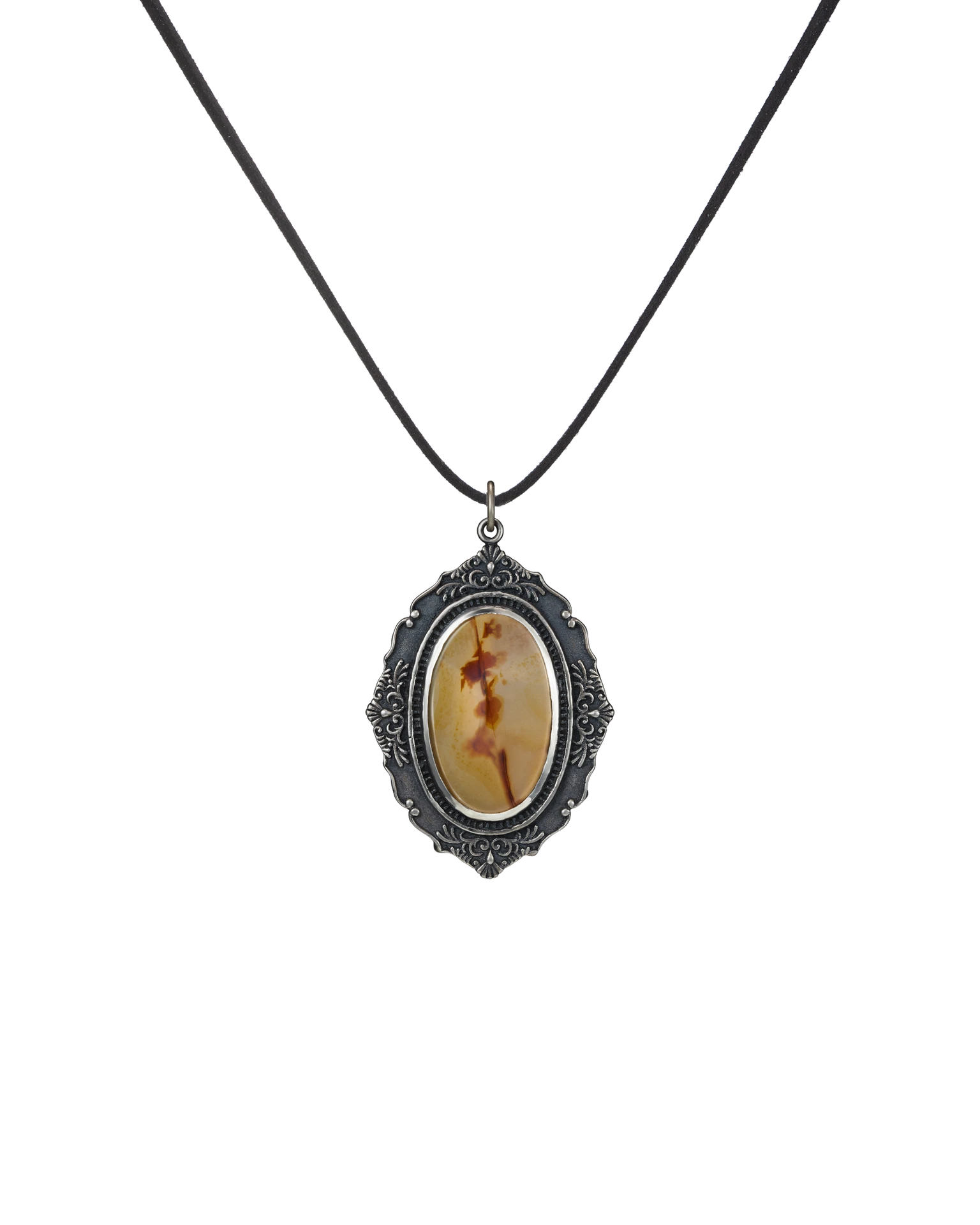 подвеска-картина с дендритовым агатом