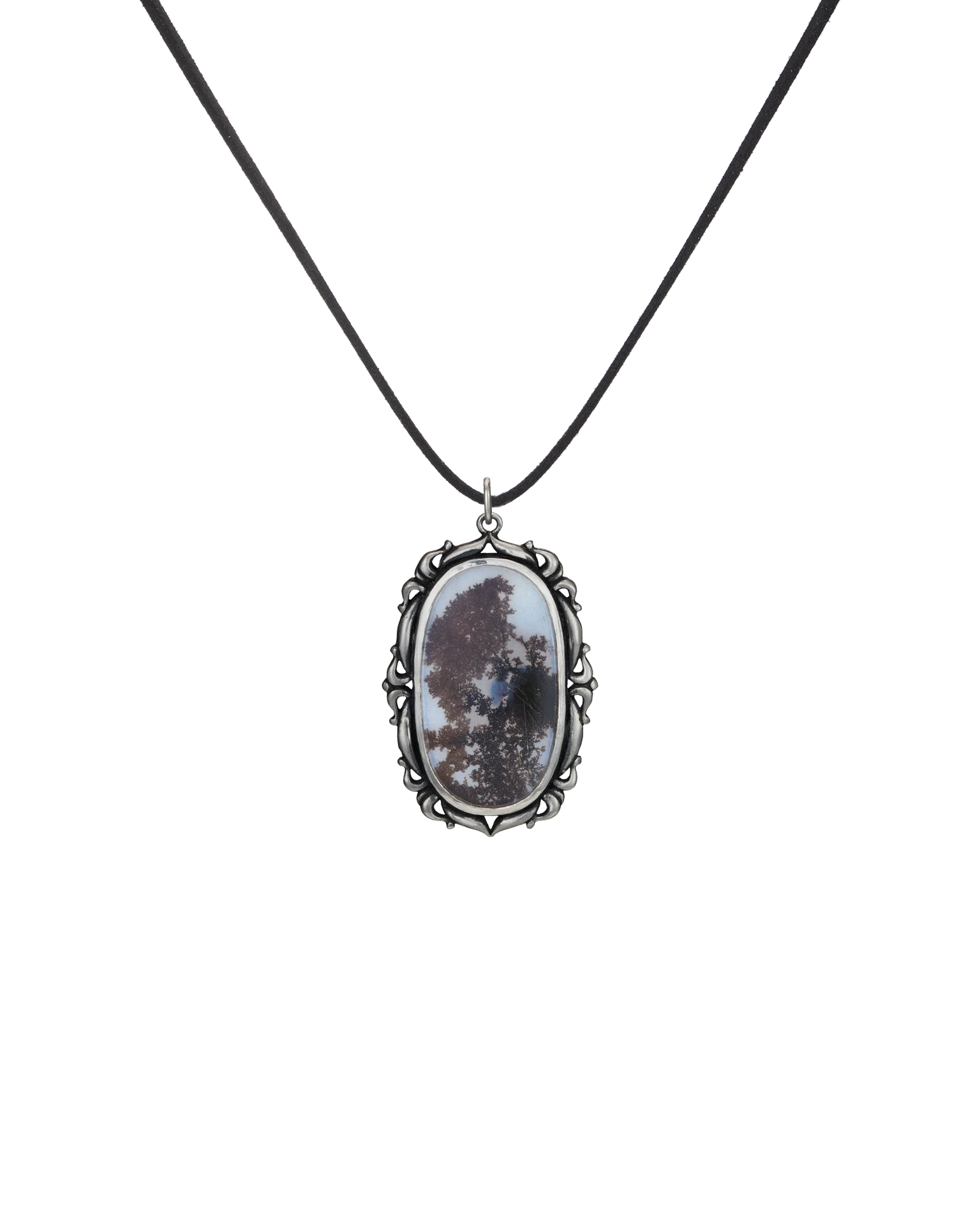 подвеска-картина с дендритовым агатом