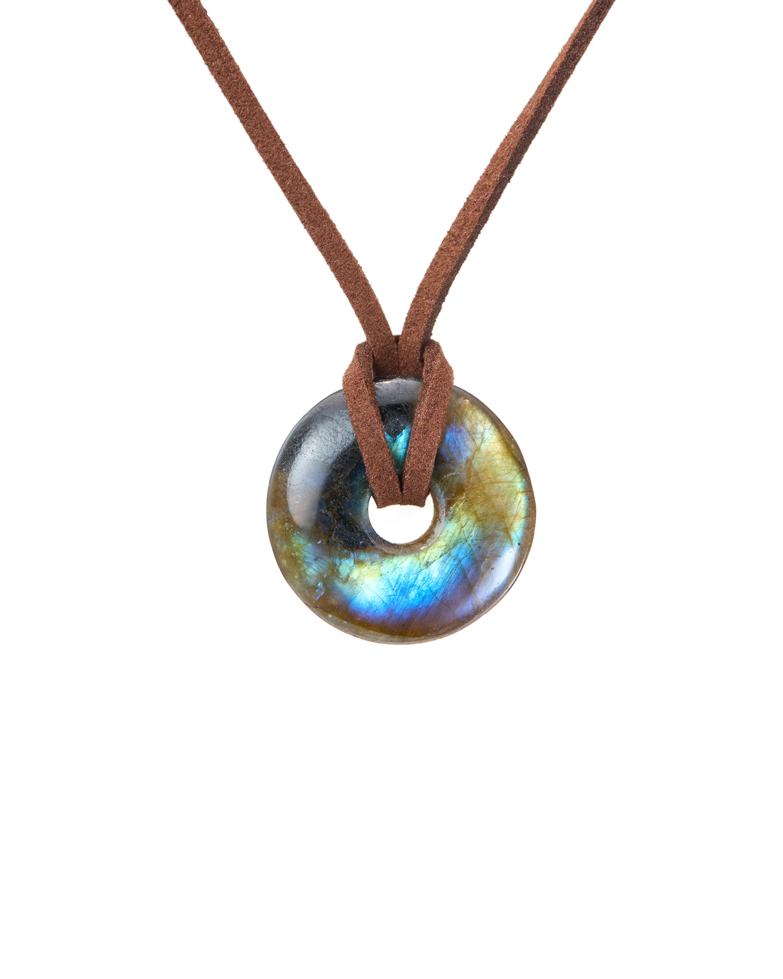 подвеска bagel из лабрадорита на шнурке