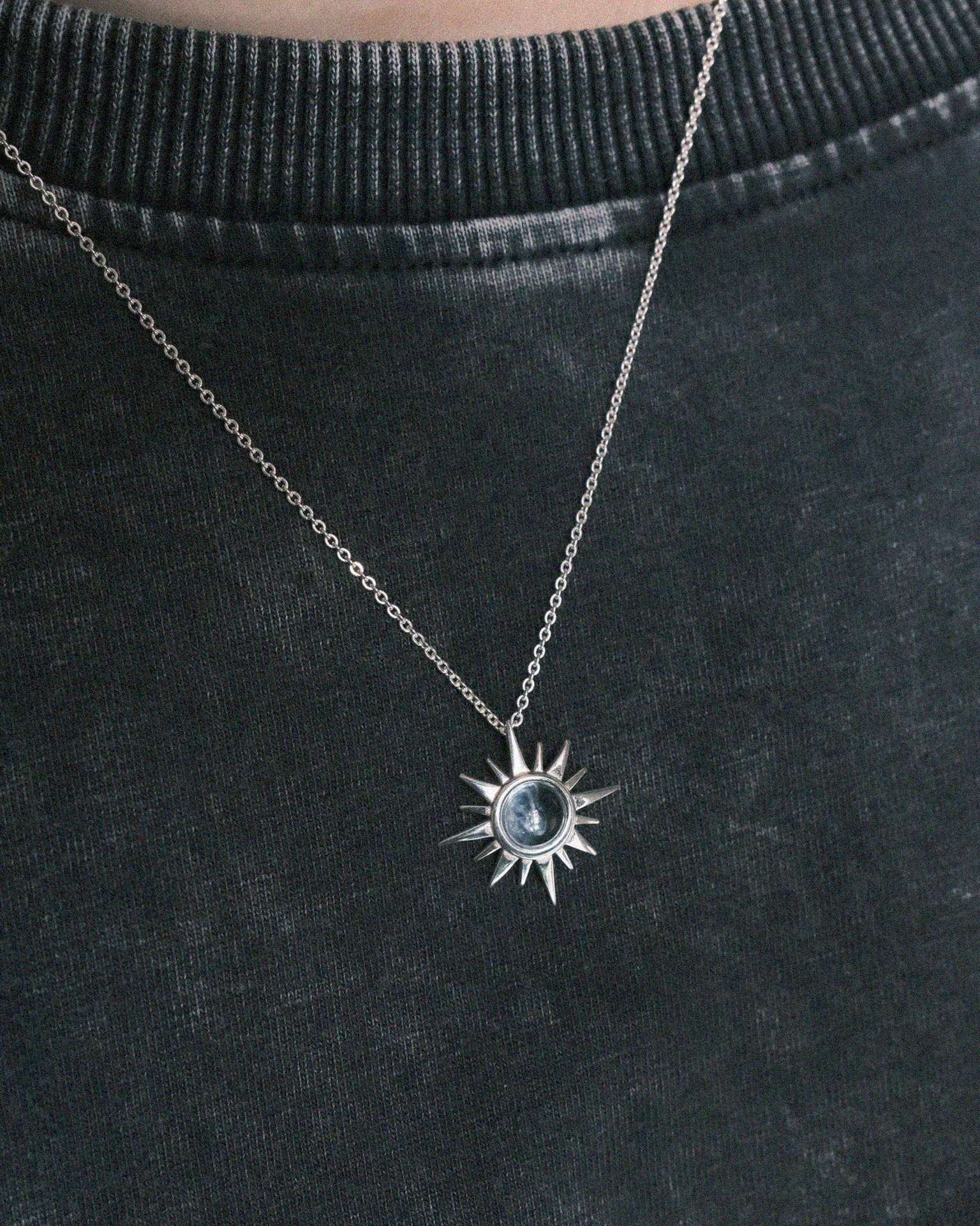 подвеска polar с голубым топазом (родирование)