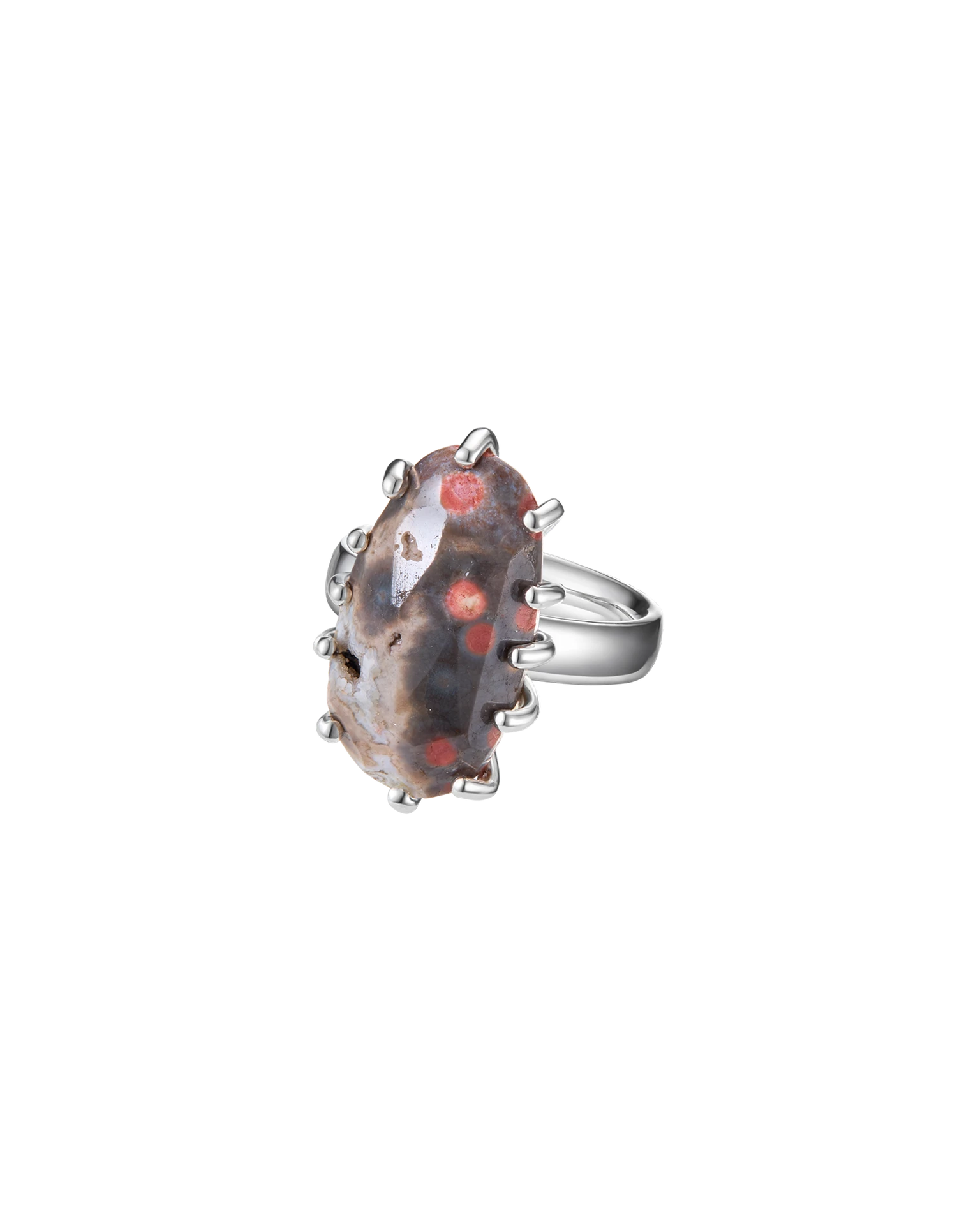 кольцо ocean bloom 15 размер (яшма)