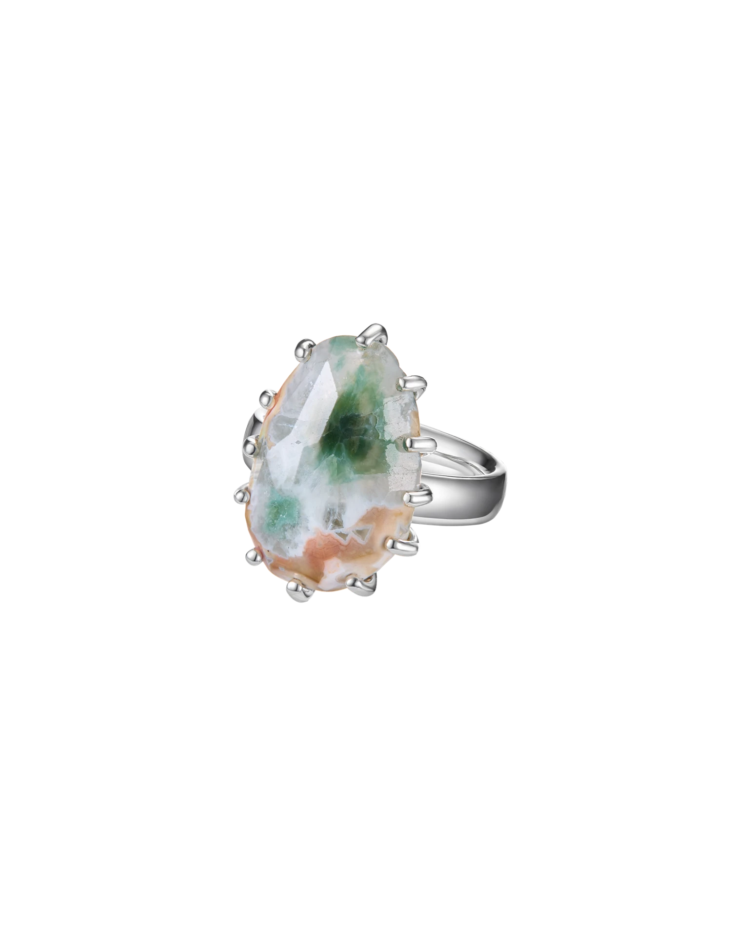 кольцо ocean bloom 16.0 размер (яшма)