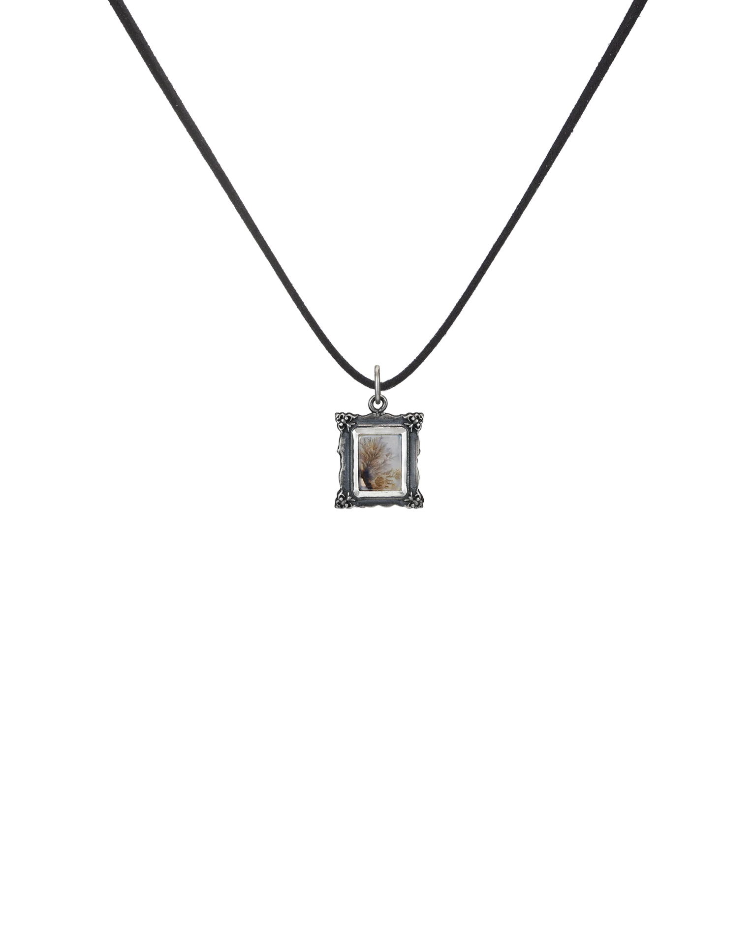 подвеска-картина с дендритовым агатом