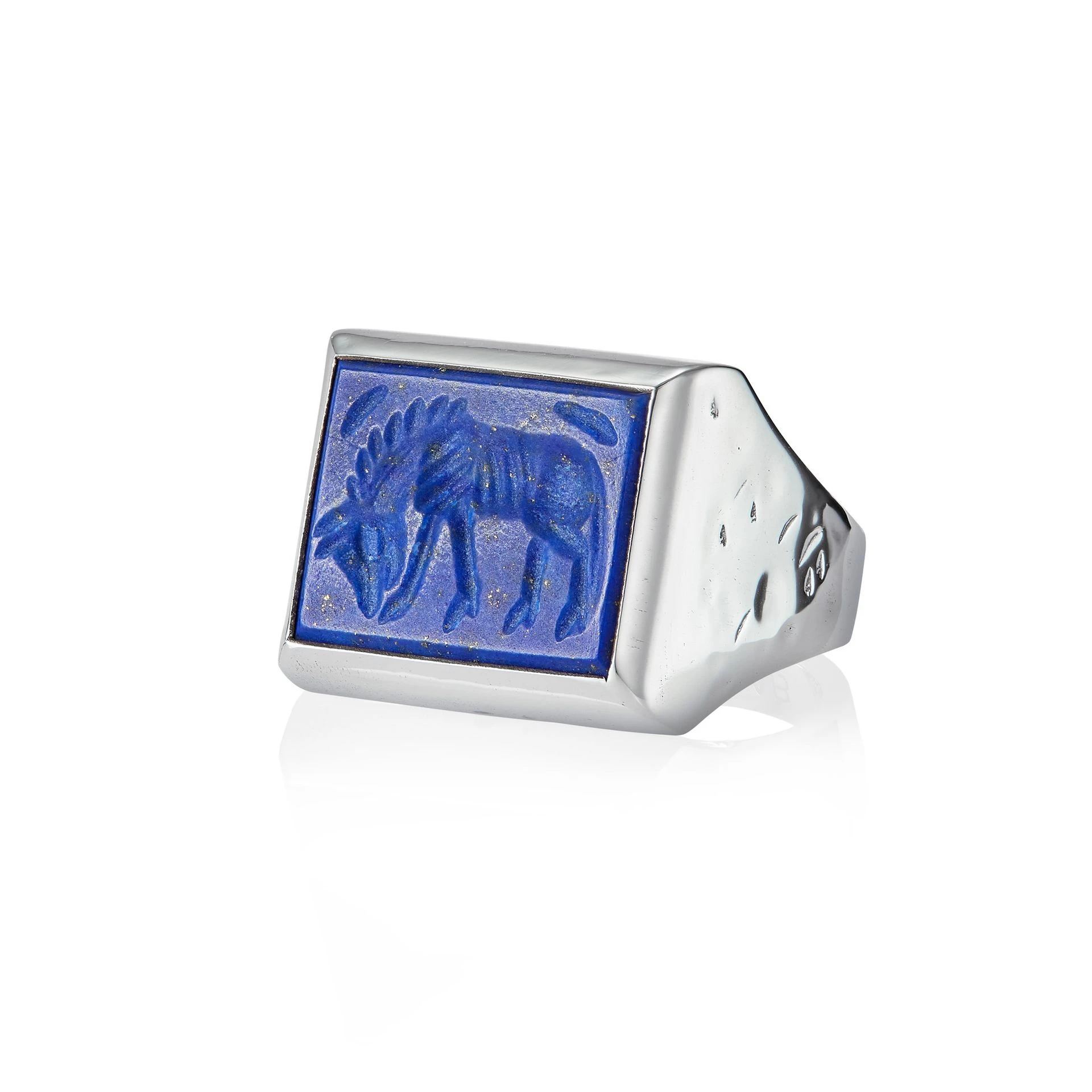 lab131 кольцо-печатка с инталией 17.5 (лазурит)