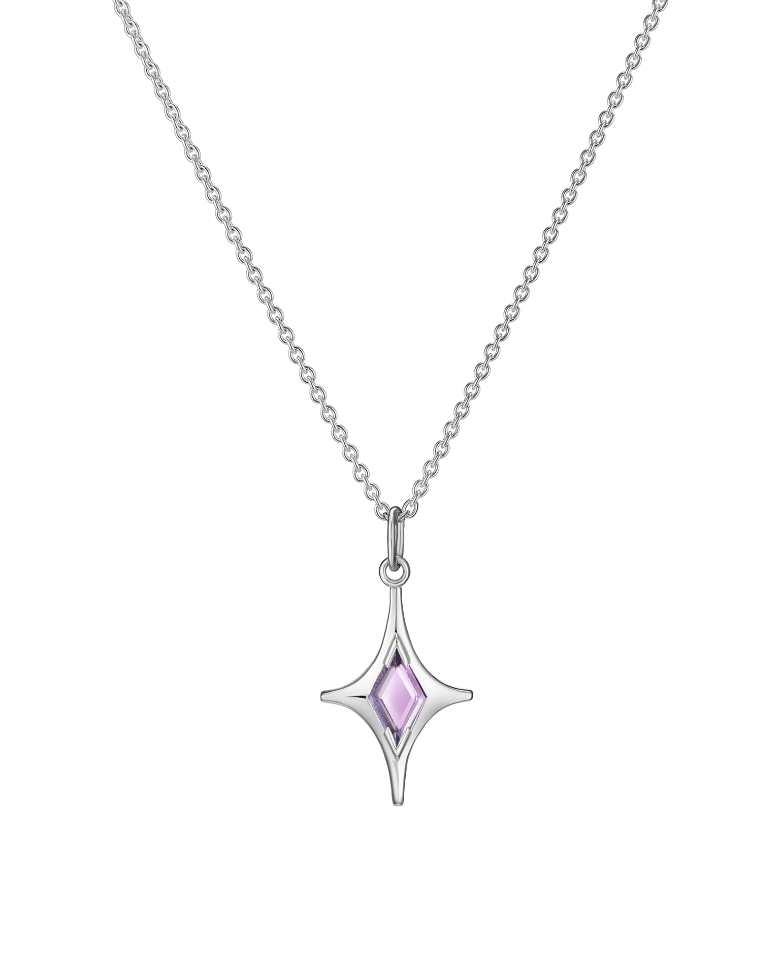 подвеска mar с аметистом на цепочке 45-50 см