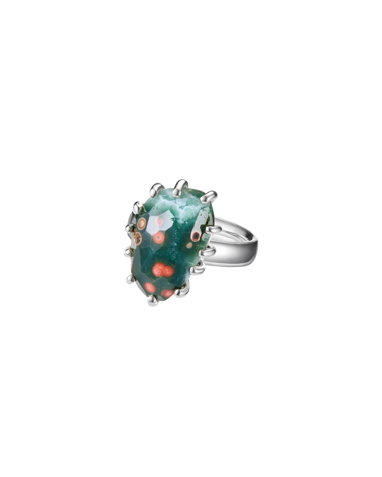 кольцо ocean bloom 15 размер (яшма)