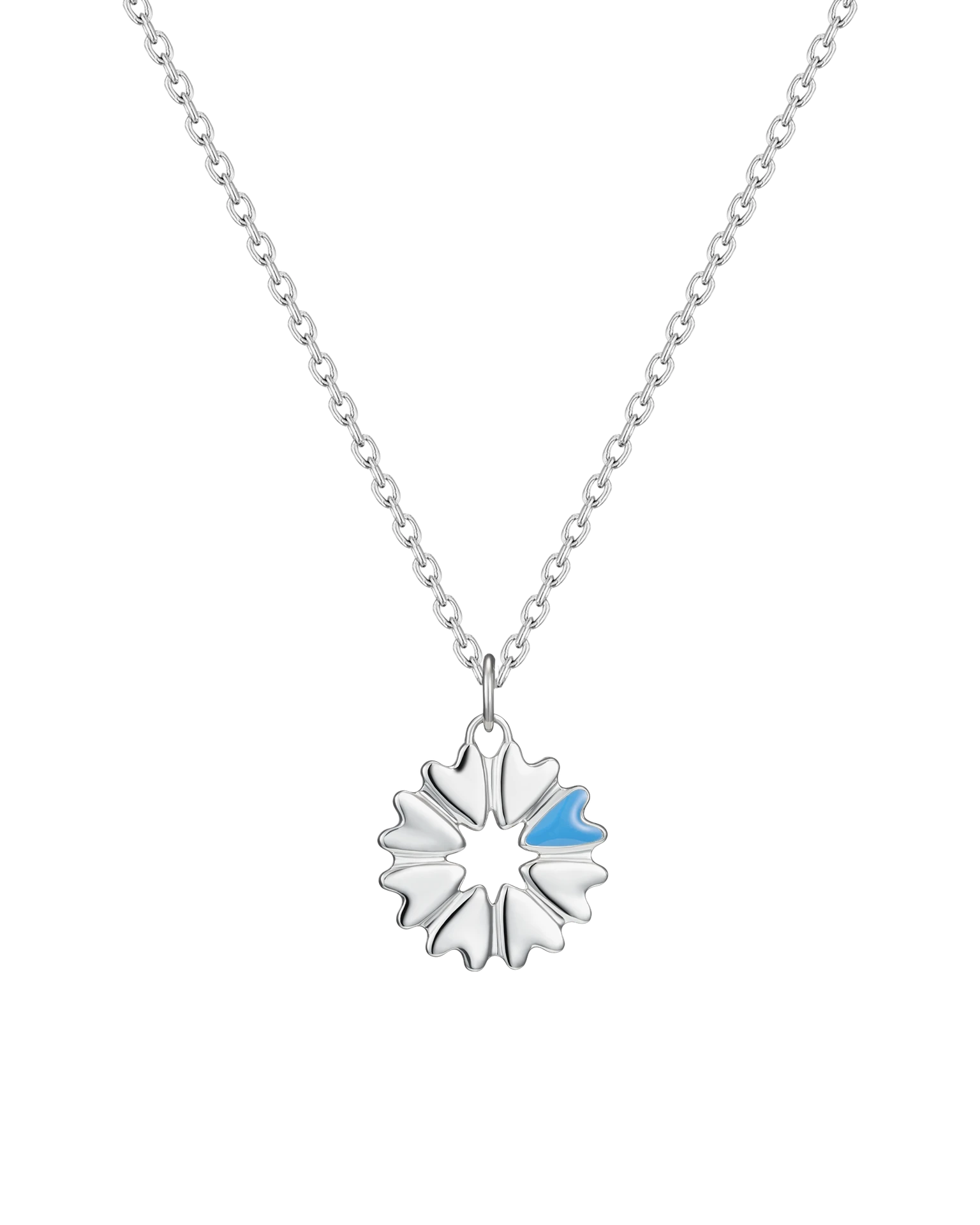 подвеска flover c голубой эмалью на цепочке 45-50 см