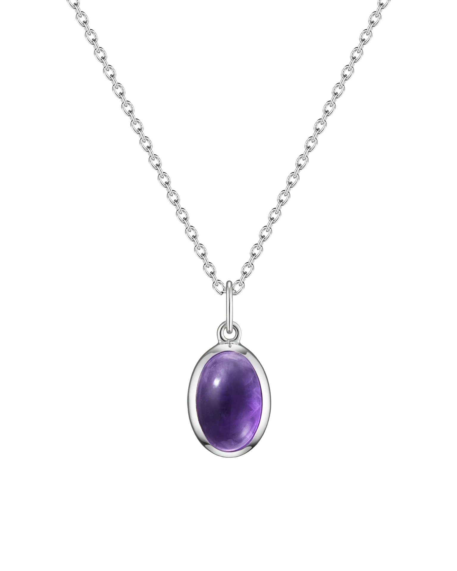подвеска omega с аметистом на цепочке 45-50 см