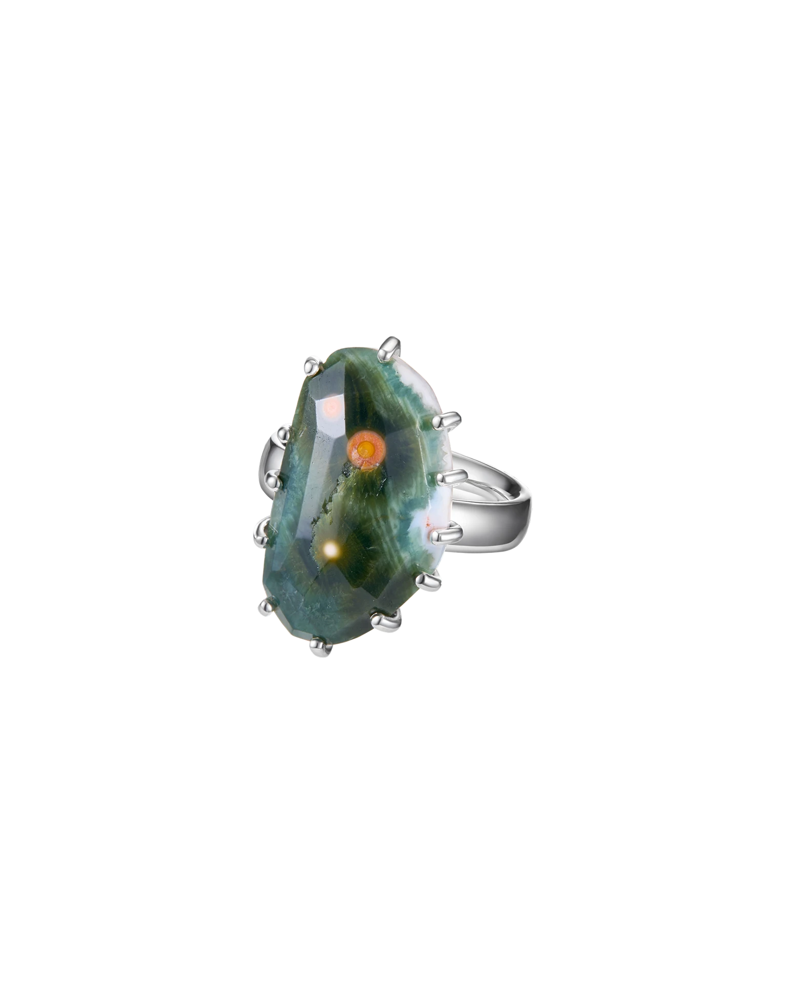 кольцо ocean bloom 18.0 размер (яшма)