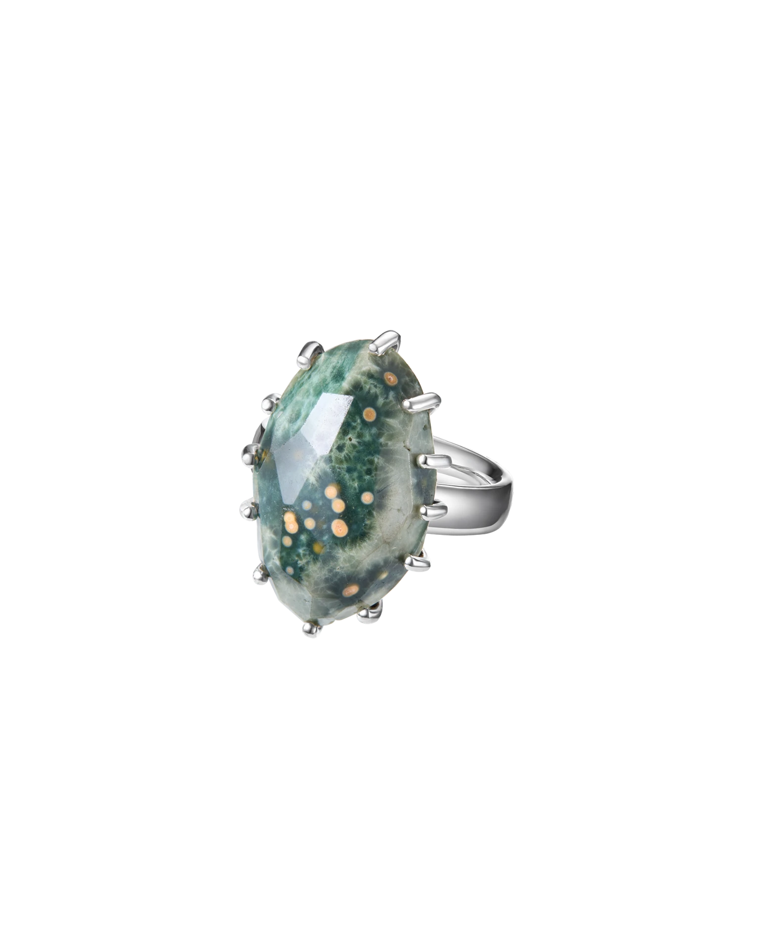 кольцо ocean bloom 19.0 размер (яшма)