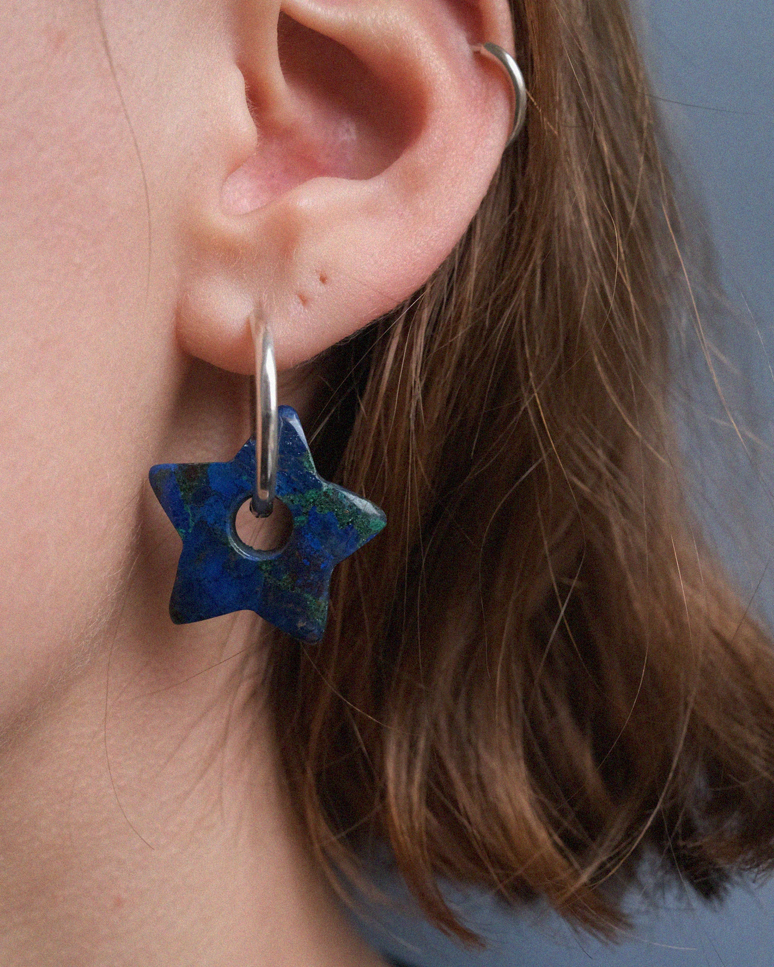 моносерьга star из азуромалахита (l)