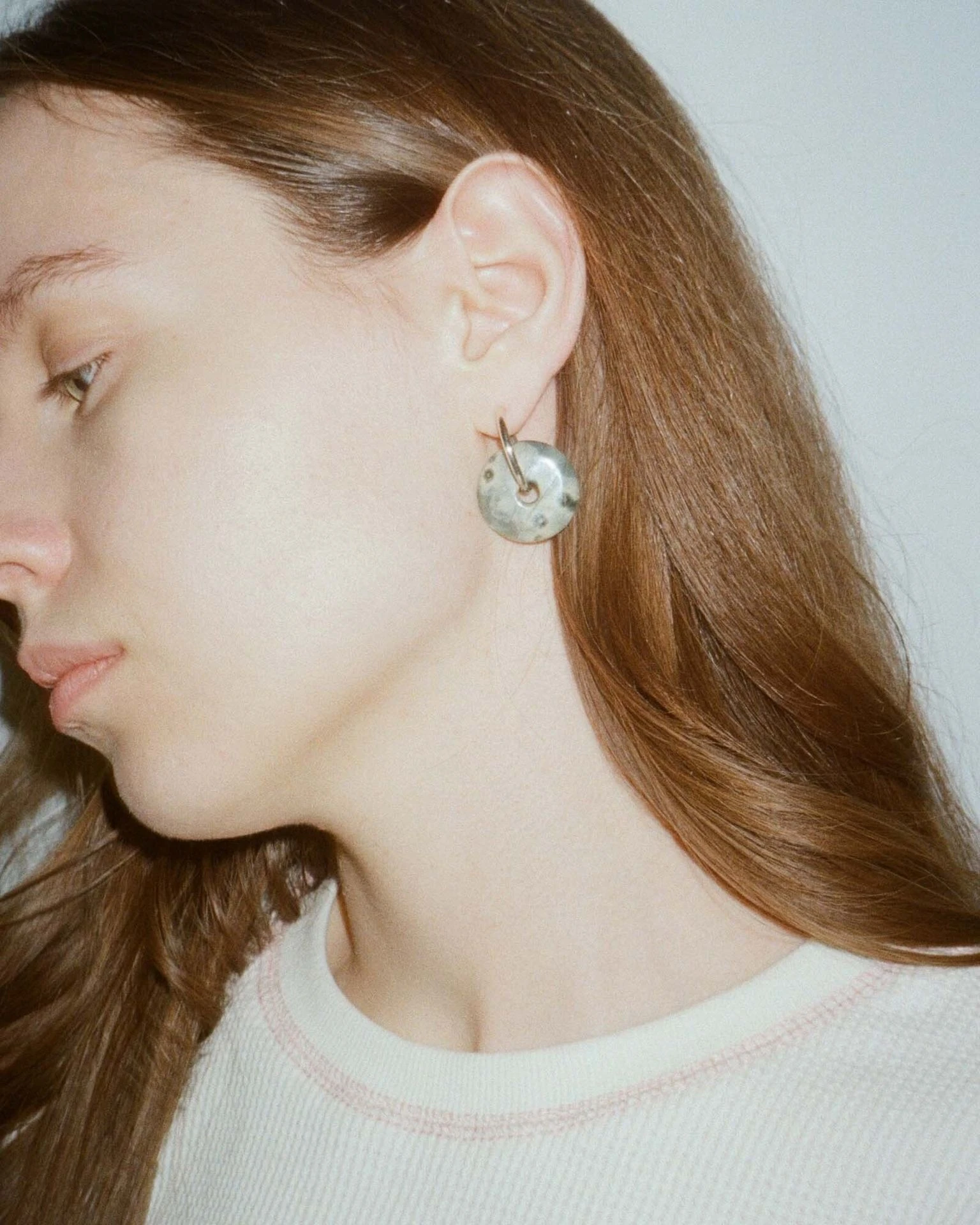 моносерьга bagel из яшмы