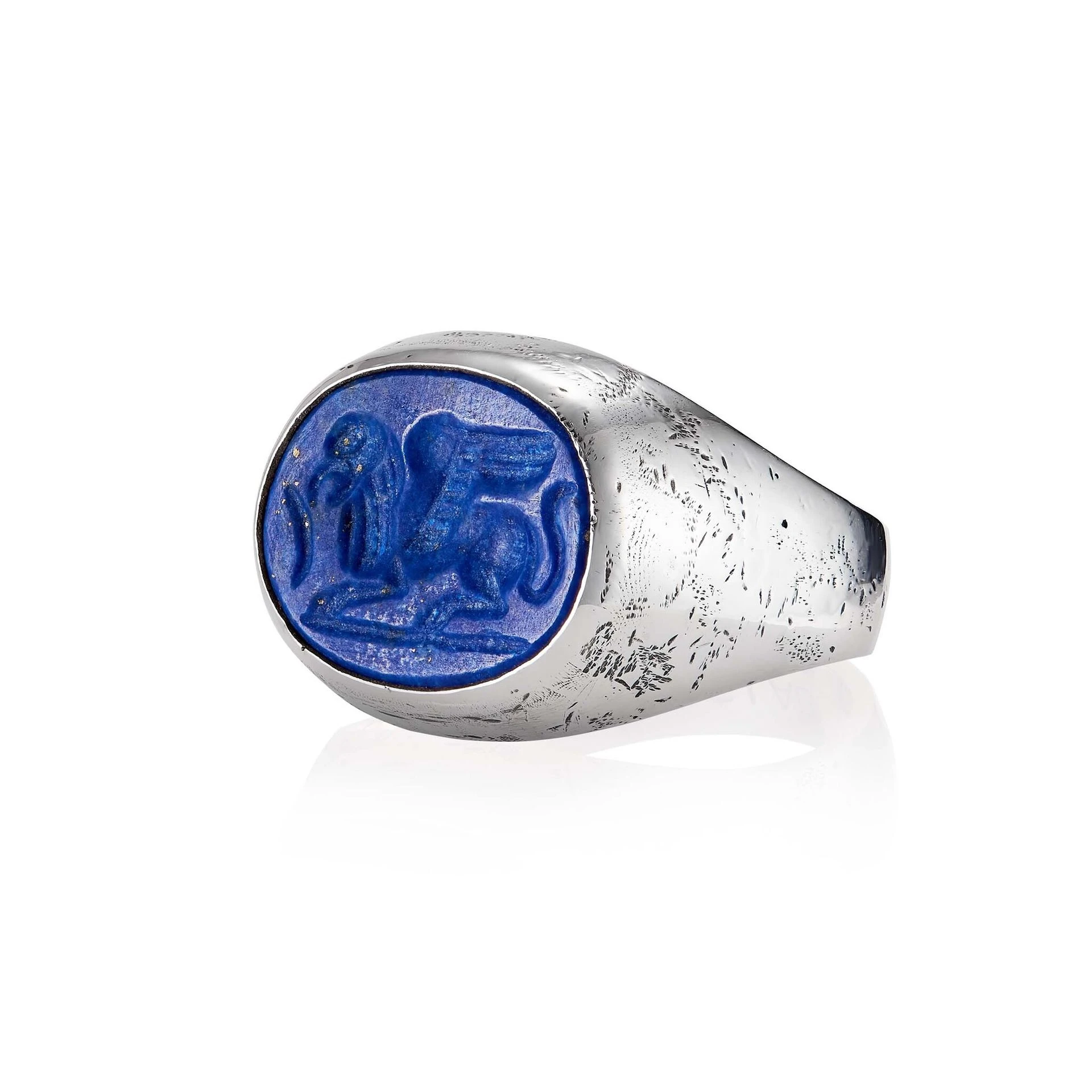 lab108 кольцо-печатка с инталией 21 (лазурит)
