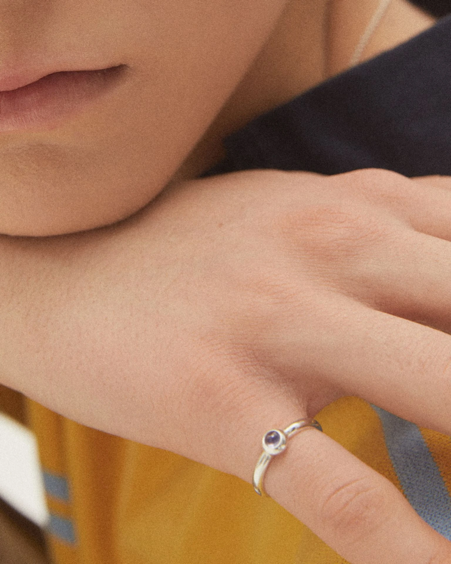 кольцо beta с танзанитом (родирование)