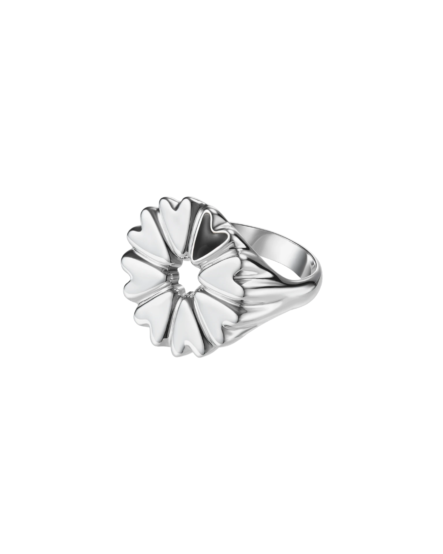 кольцо-печатка flover с черной эмалью