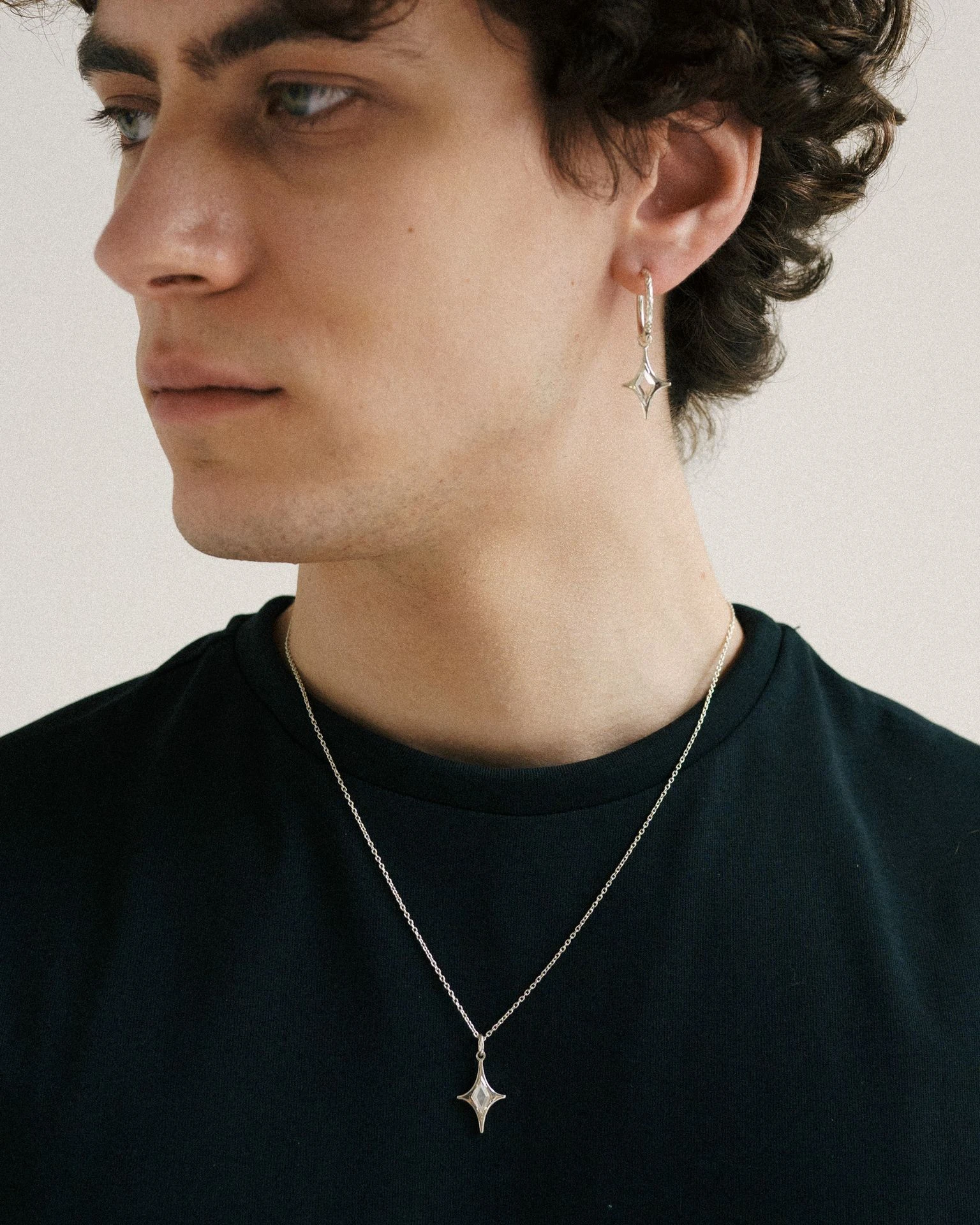 подвеска mar с горным хрусталем на цепочке 45-50 см