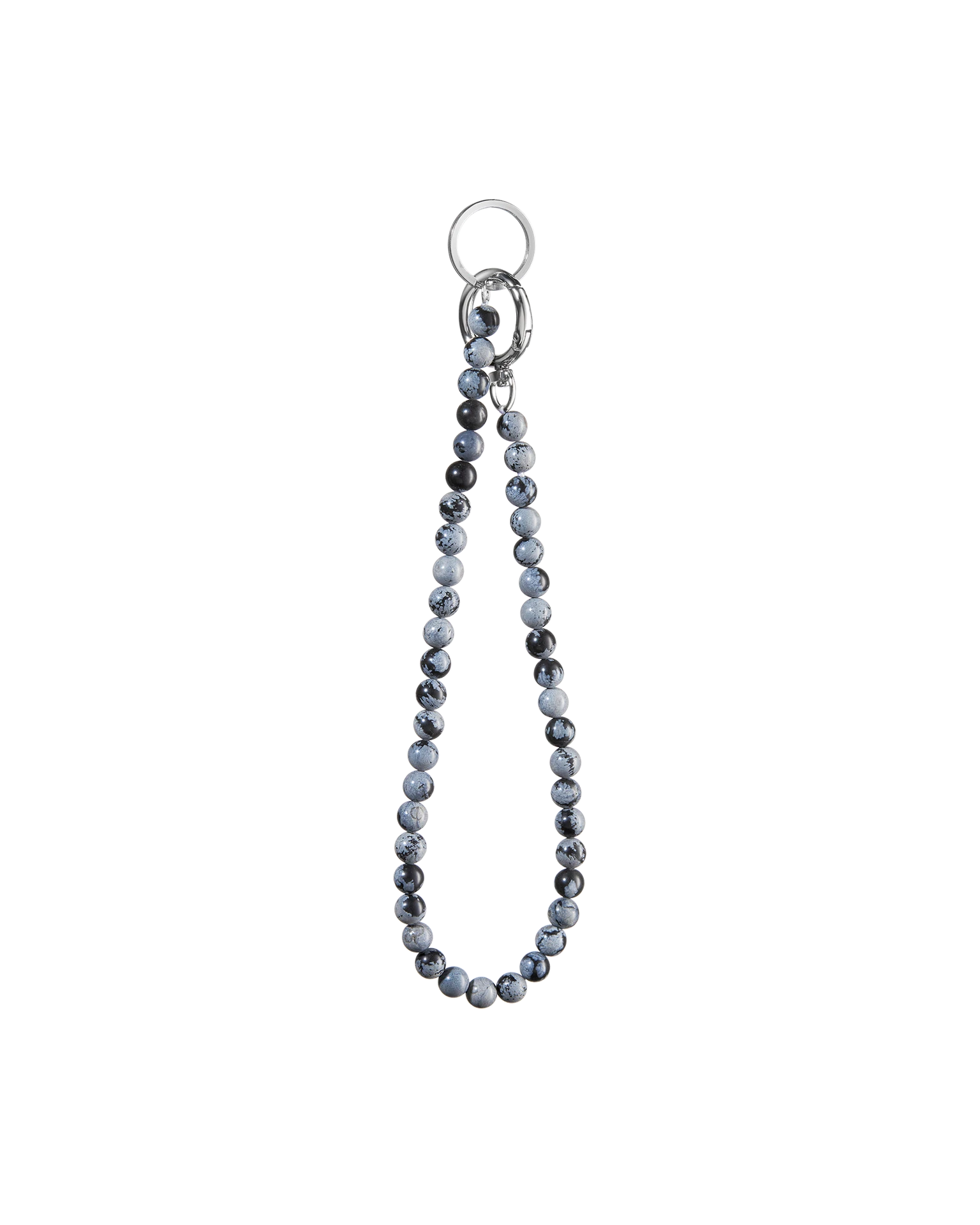 брелок из бусин туман размер m (снежный обсидиан)