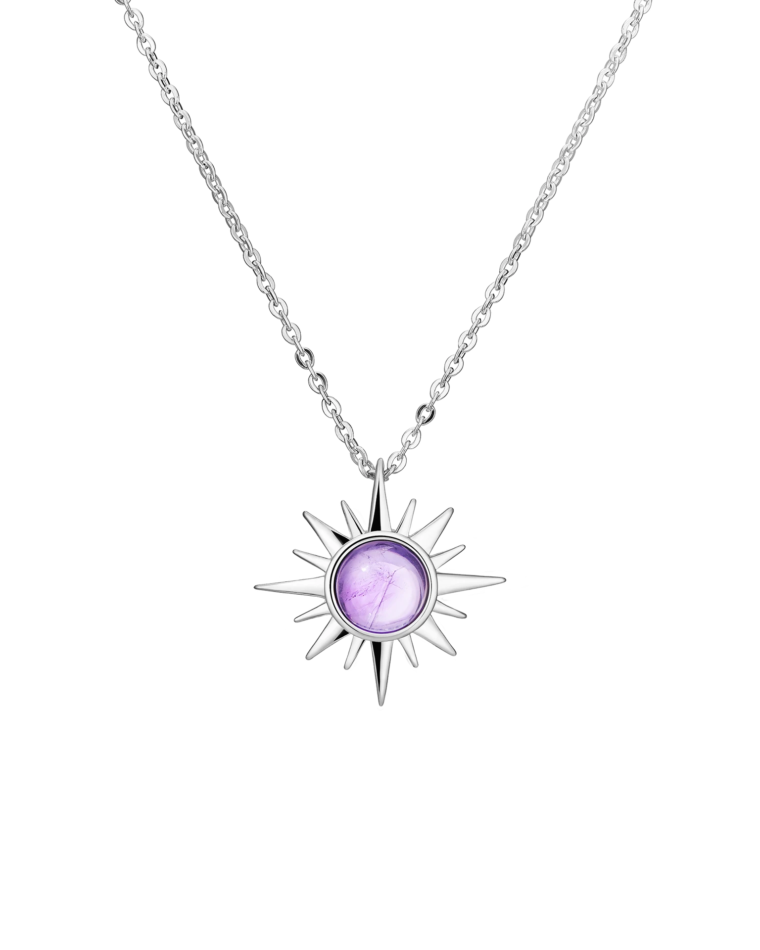 подвеска polar с аметистом на цепочке 40-45 см (родирование)