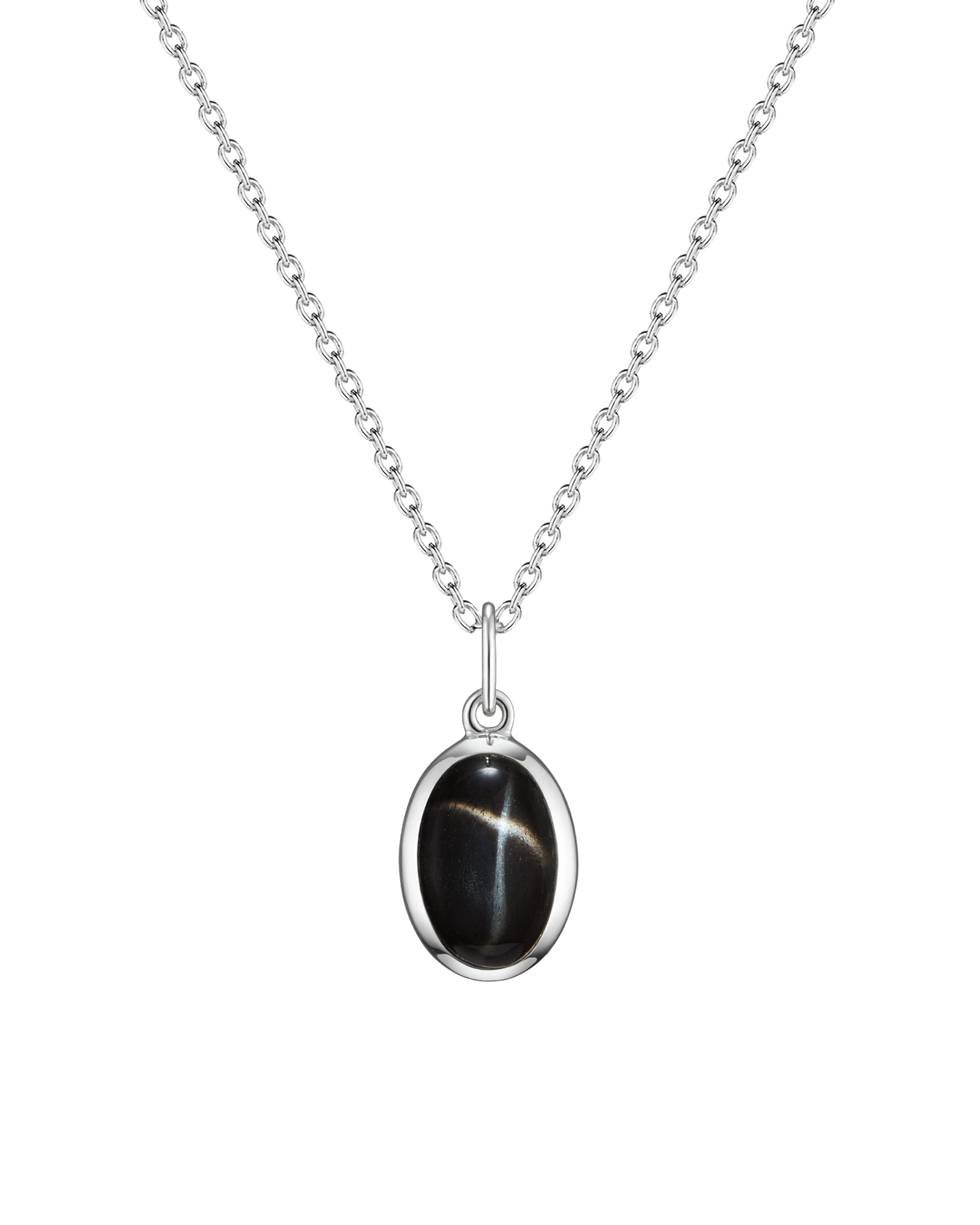 подвеска omega с черным звездчатым диопсидом на цепочке 45-50 см