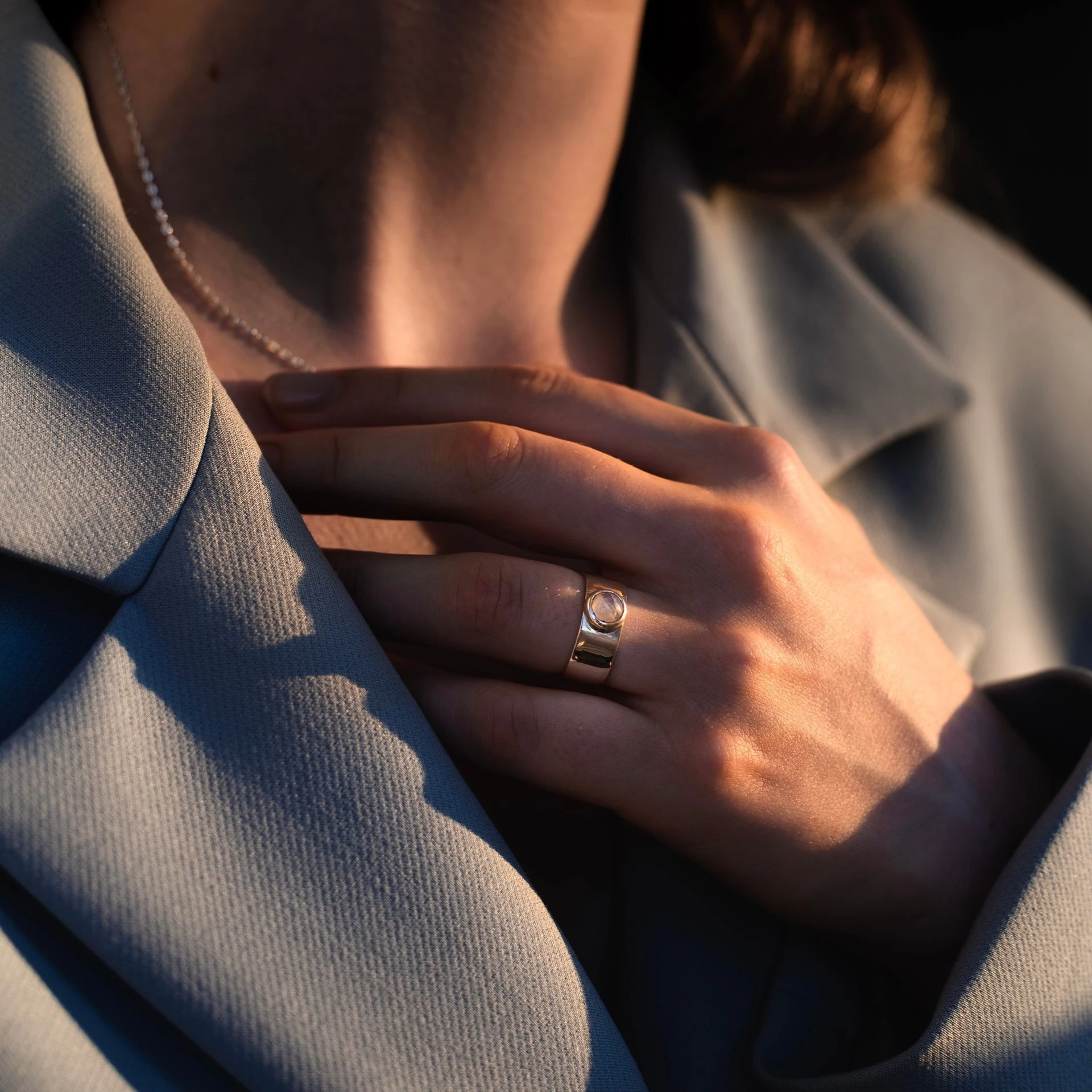 кольцо theta с черным ониксом