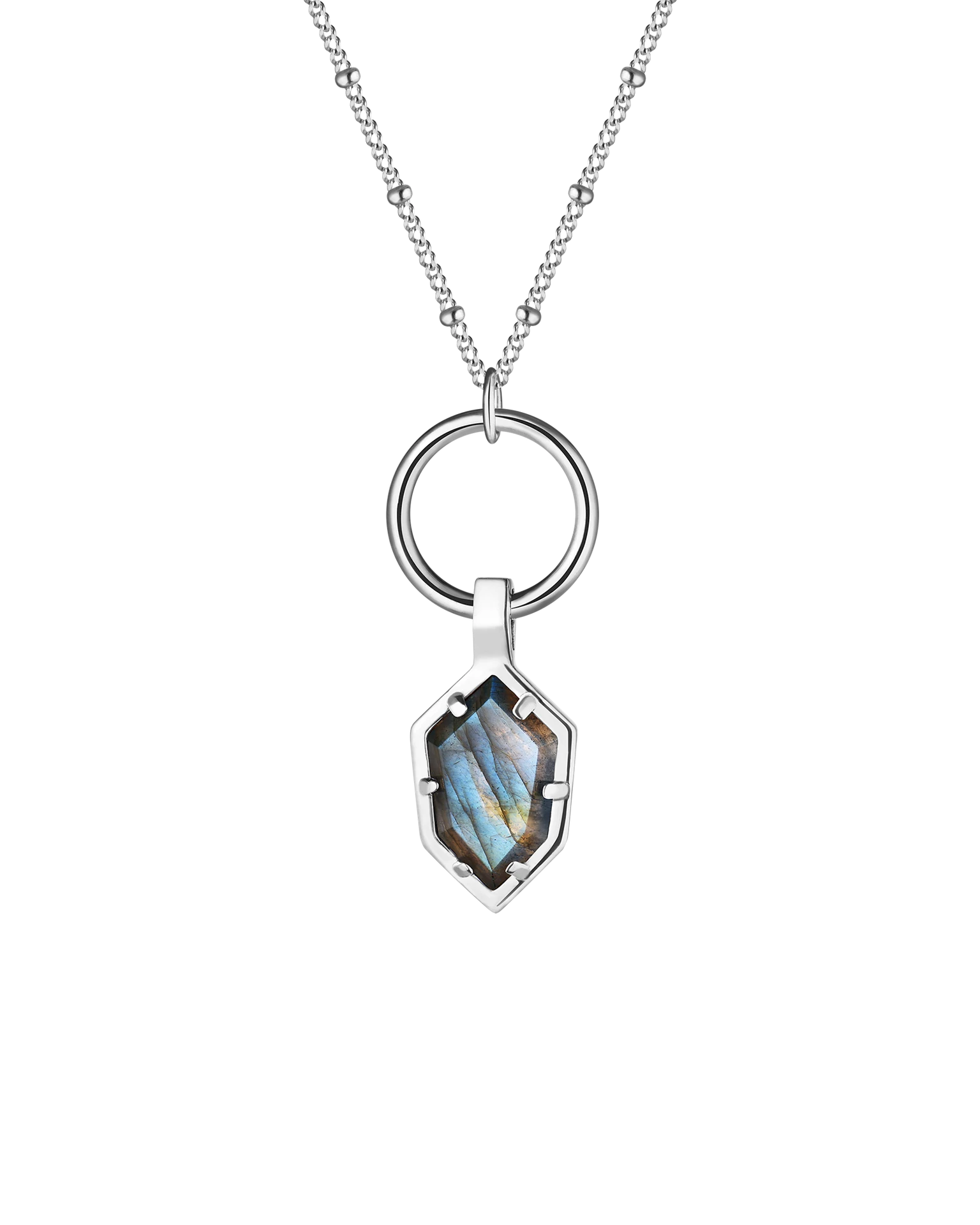 колье honu с лабрадоритом на цепочке