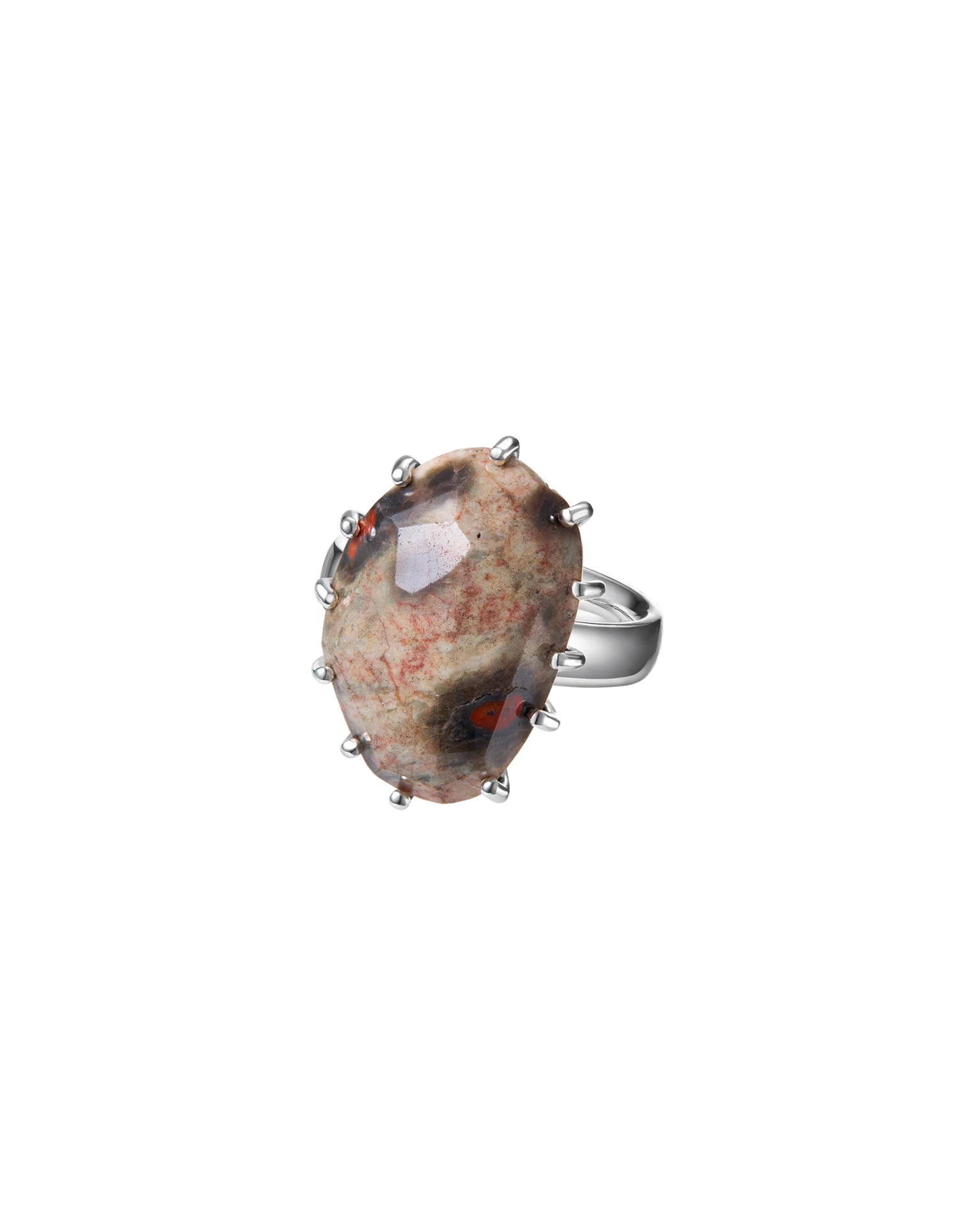 кольцо ocean bloom 19.0 размер (яшма)