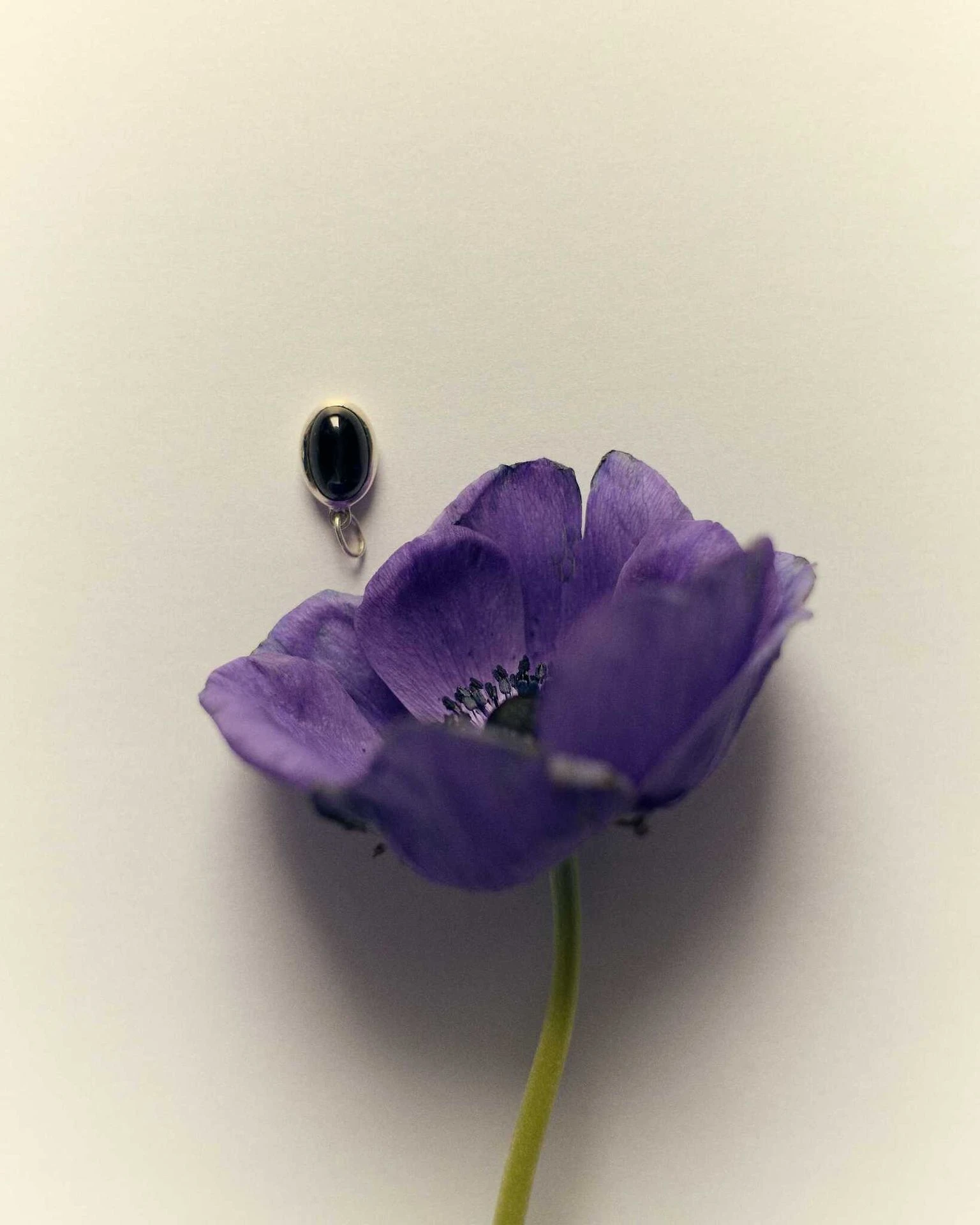 подвеска omega с черным звездчатым диопсидом