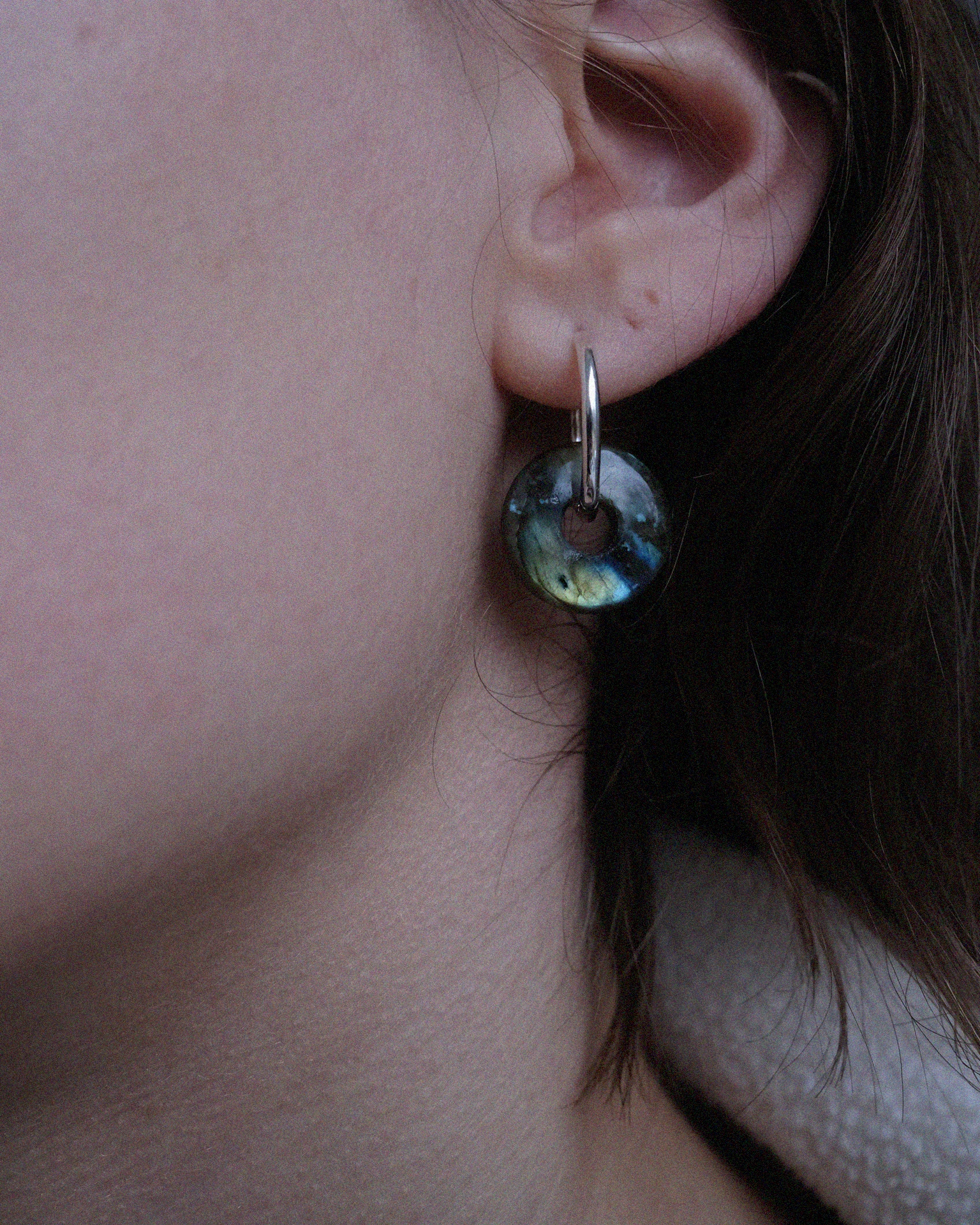 моносерьга bagel из лабрадорита (m)
