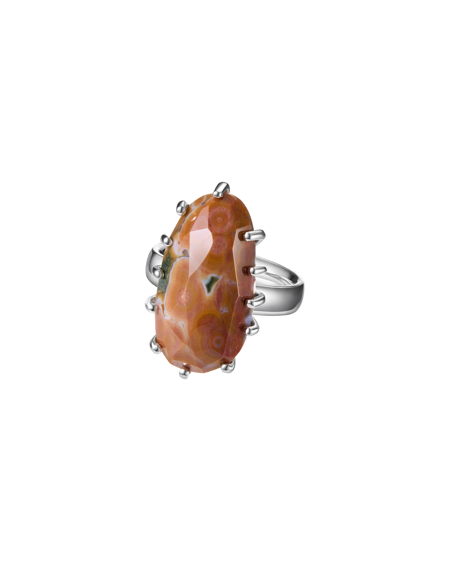 кольцо ocean bloom 17.0 размер (яшма)