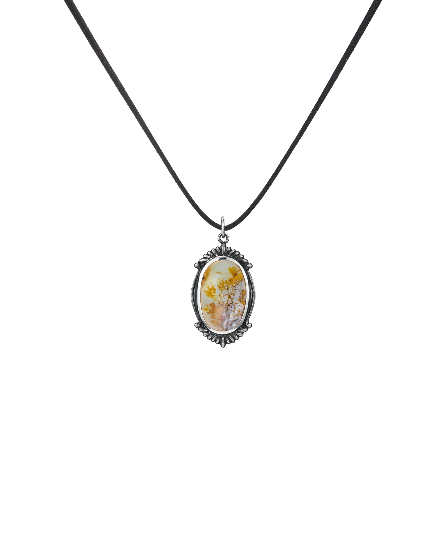 подвеска-картина с дендритовым агатом