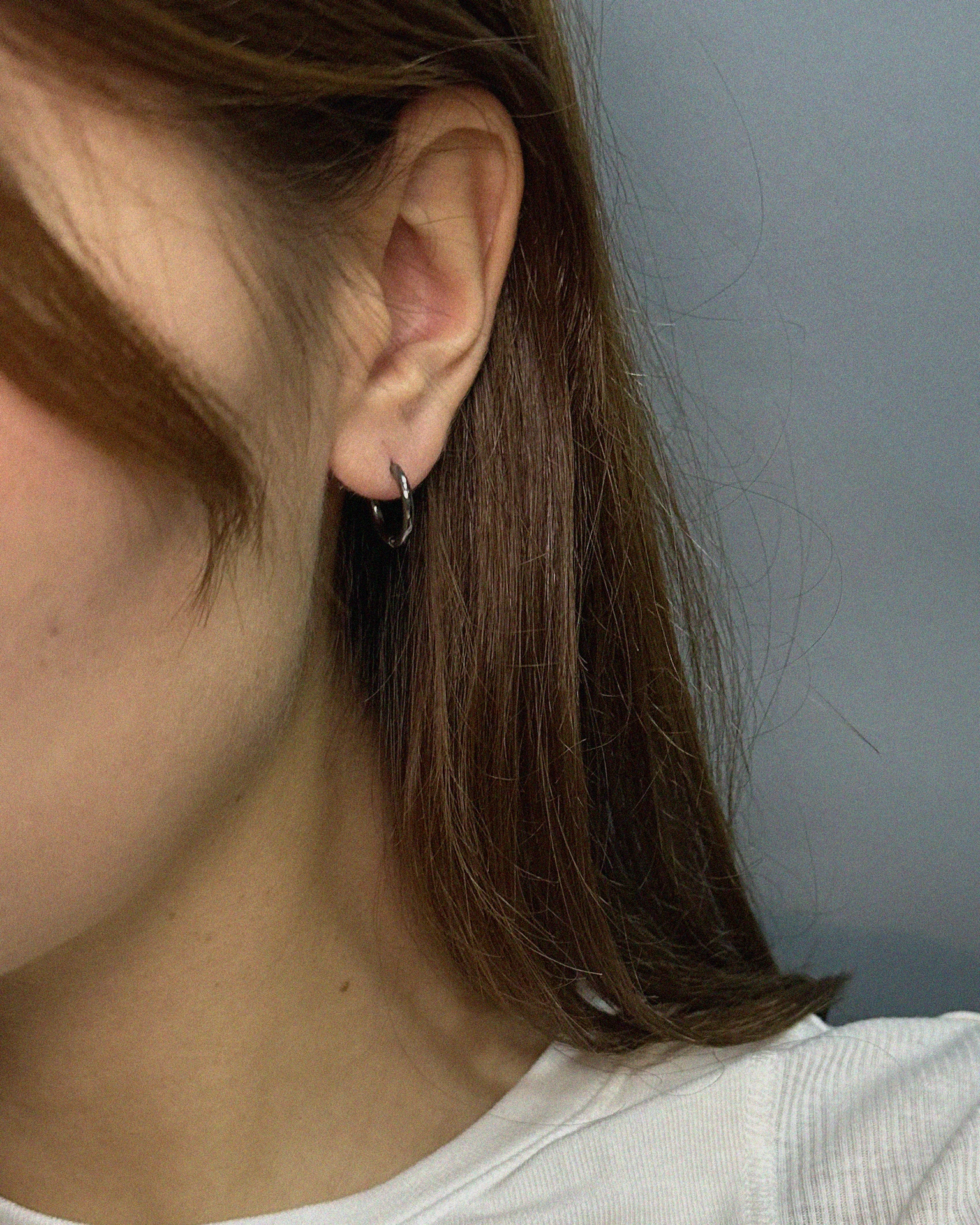 моносерьга-кликер basic (m) (чёрный родий)