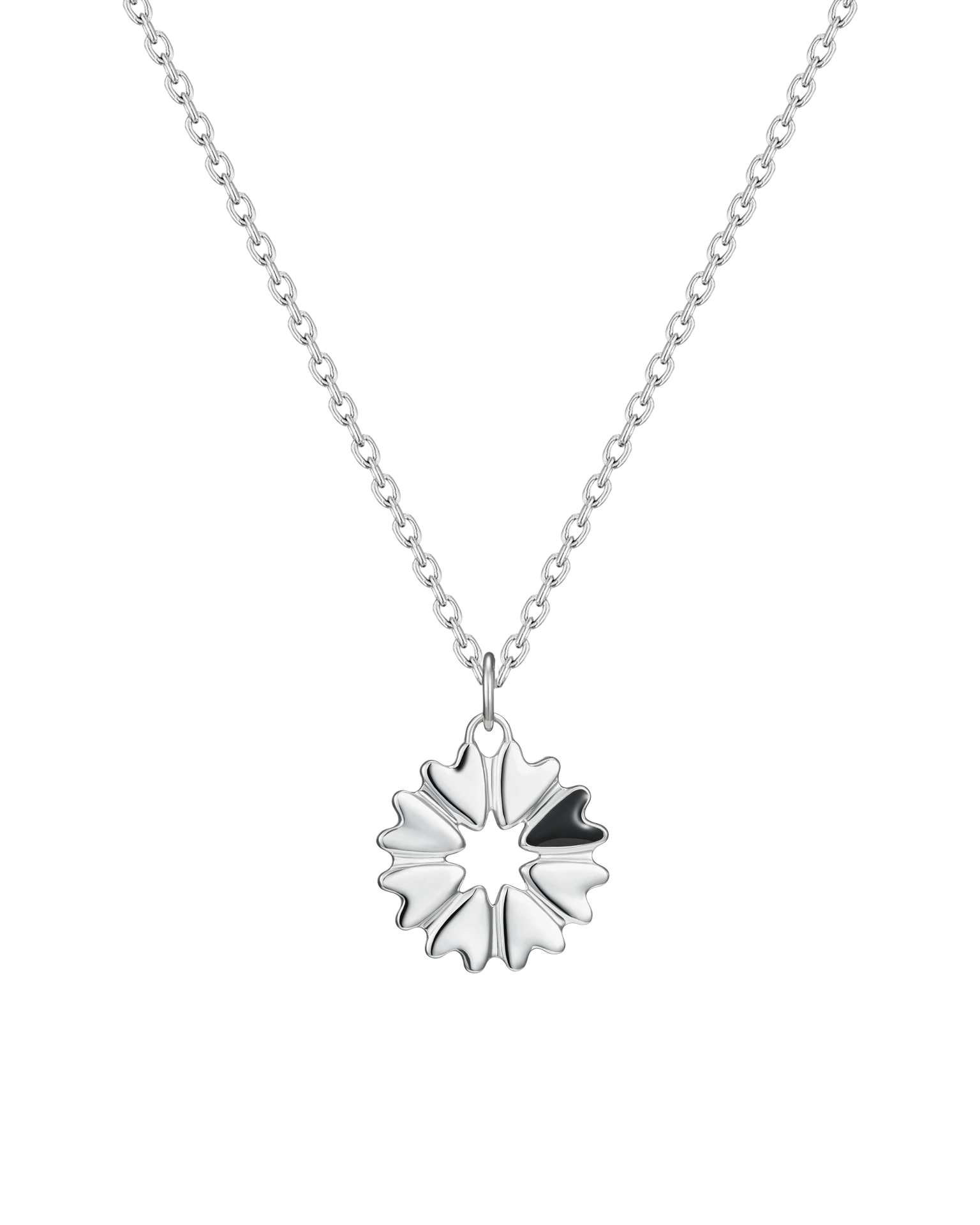 подвеска flover c черной эмалью на цепочке 45-50 см