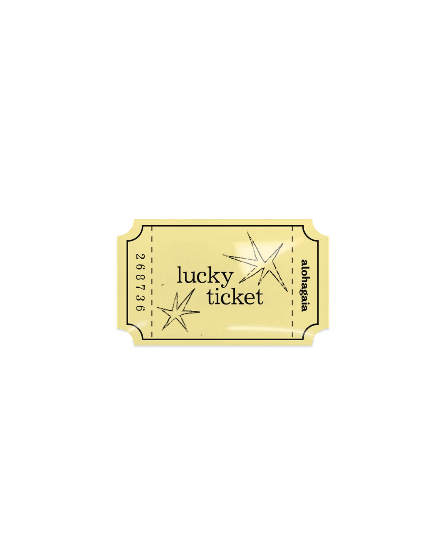 объемный стикер lucky ticket
