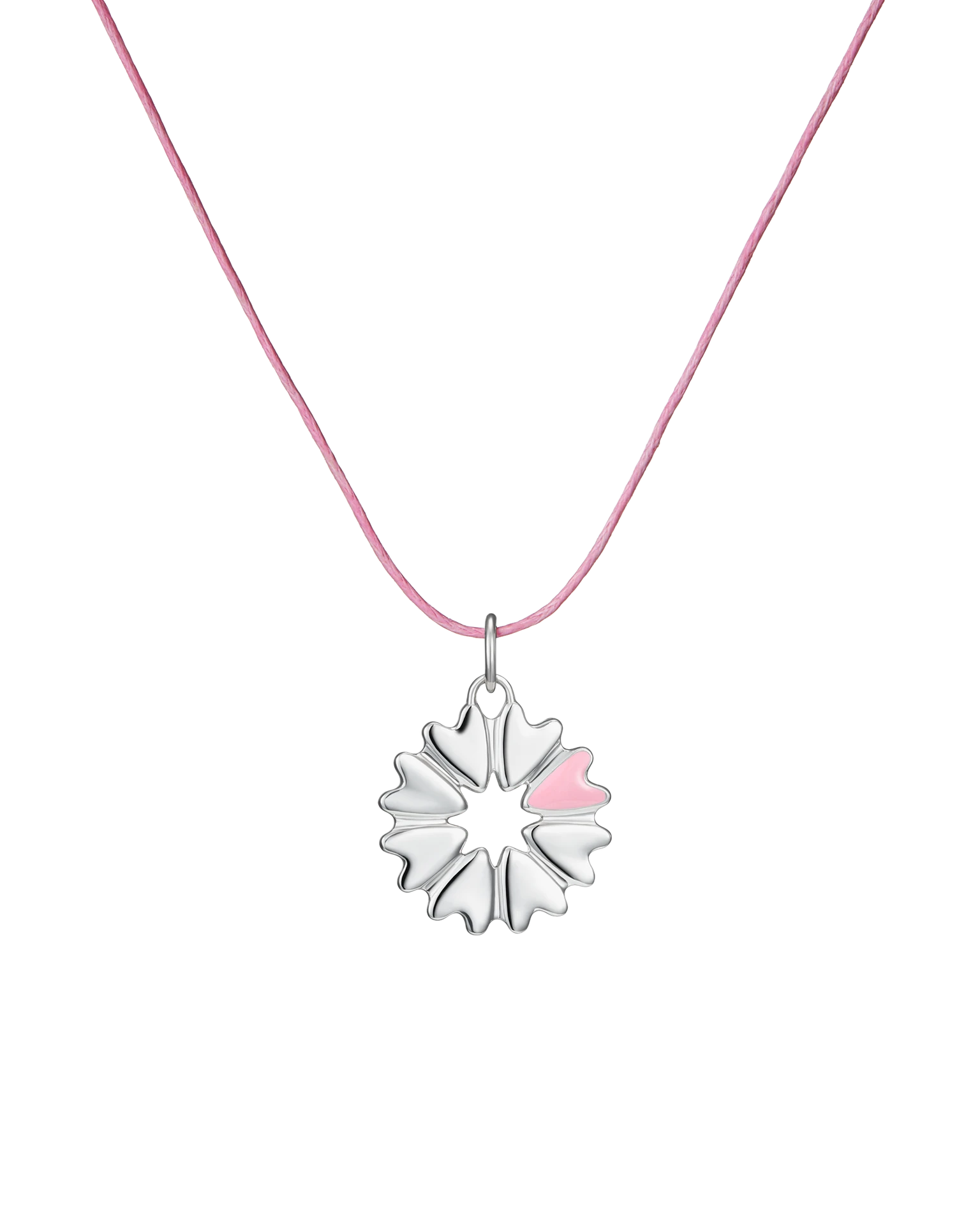 подвеска flover c розовой эмалью на хлопковом розовом шнурке