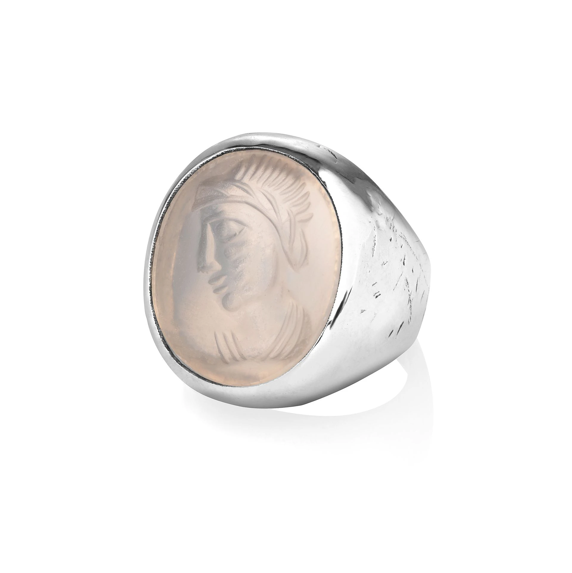 lab106 кольцо-печатка с инталией 17 (кварц)