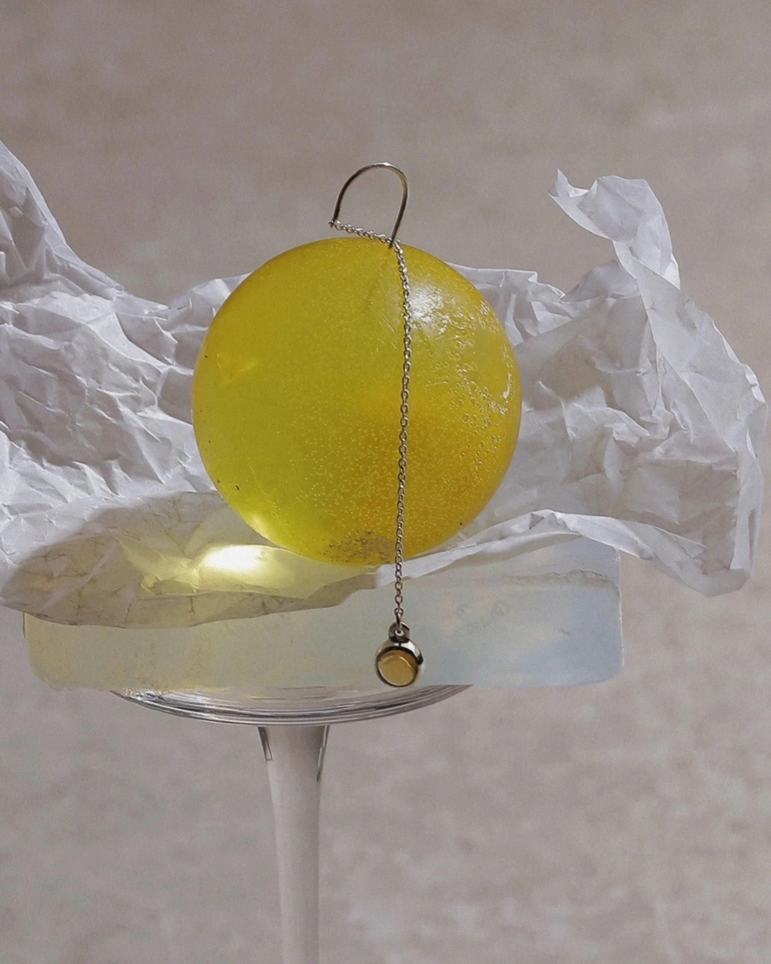 серьга на цепочке alpha с цитрином