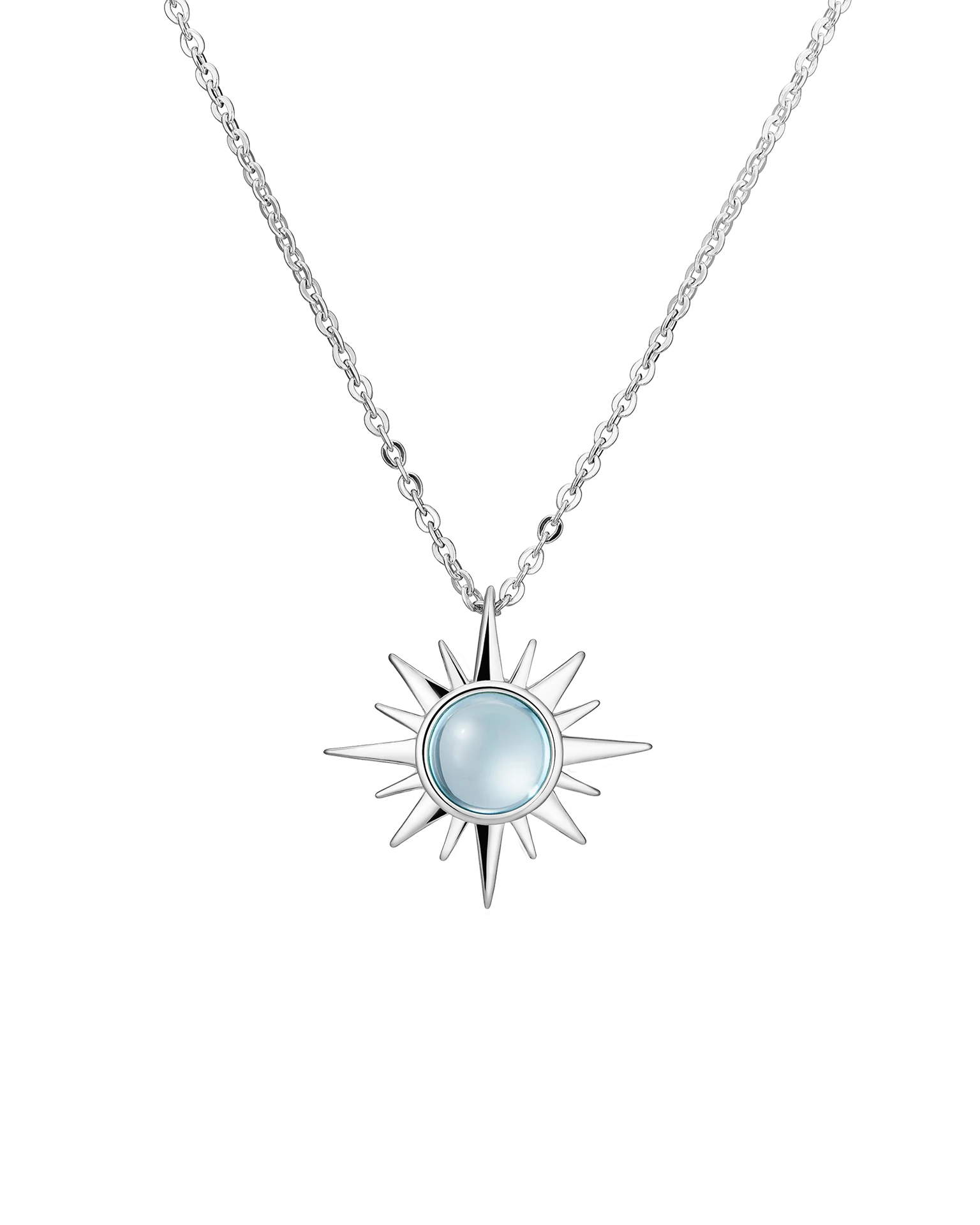 подвеска polar с голубым топазом на цепочке 40-45 см (родирование)