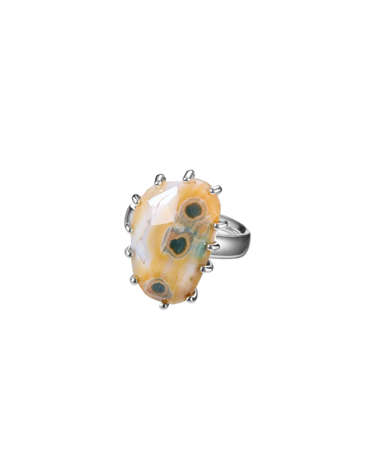 кольцо ocean bloom 18.0 размер (яшма)