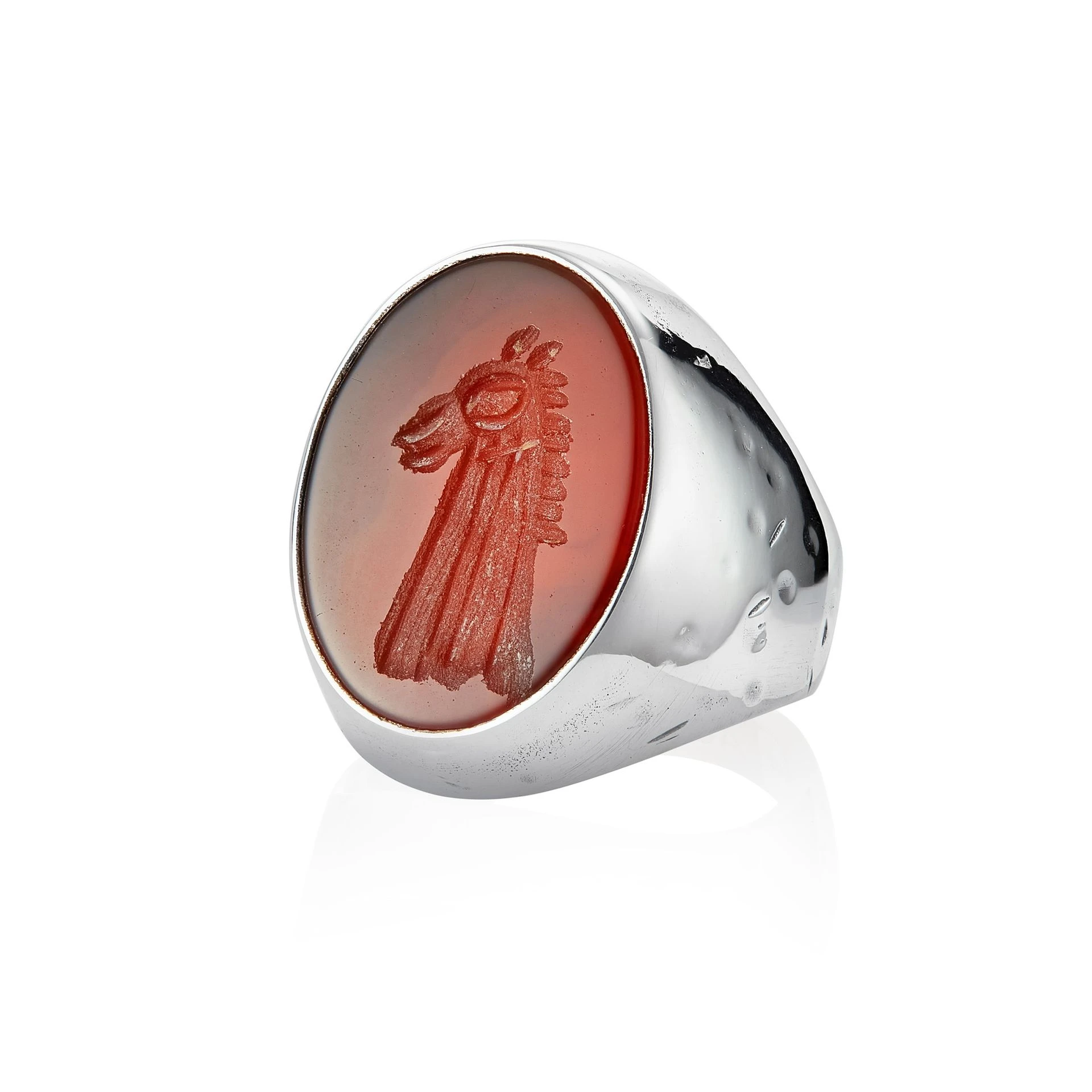 lab143 кольцо-печатка с инталией 16 (сердолик)