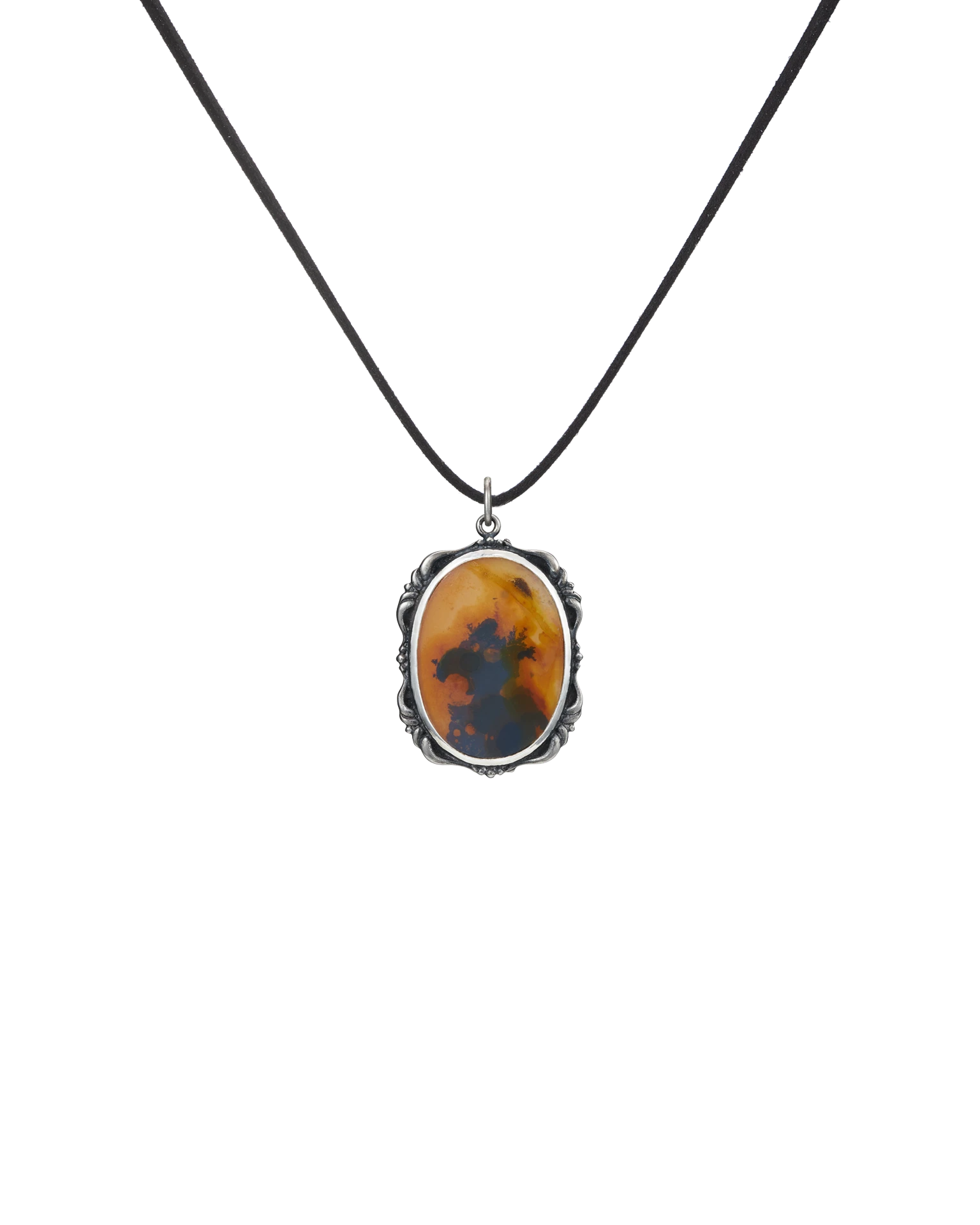 подвеска-картина с дендритовым агатом