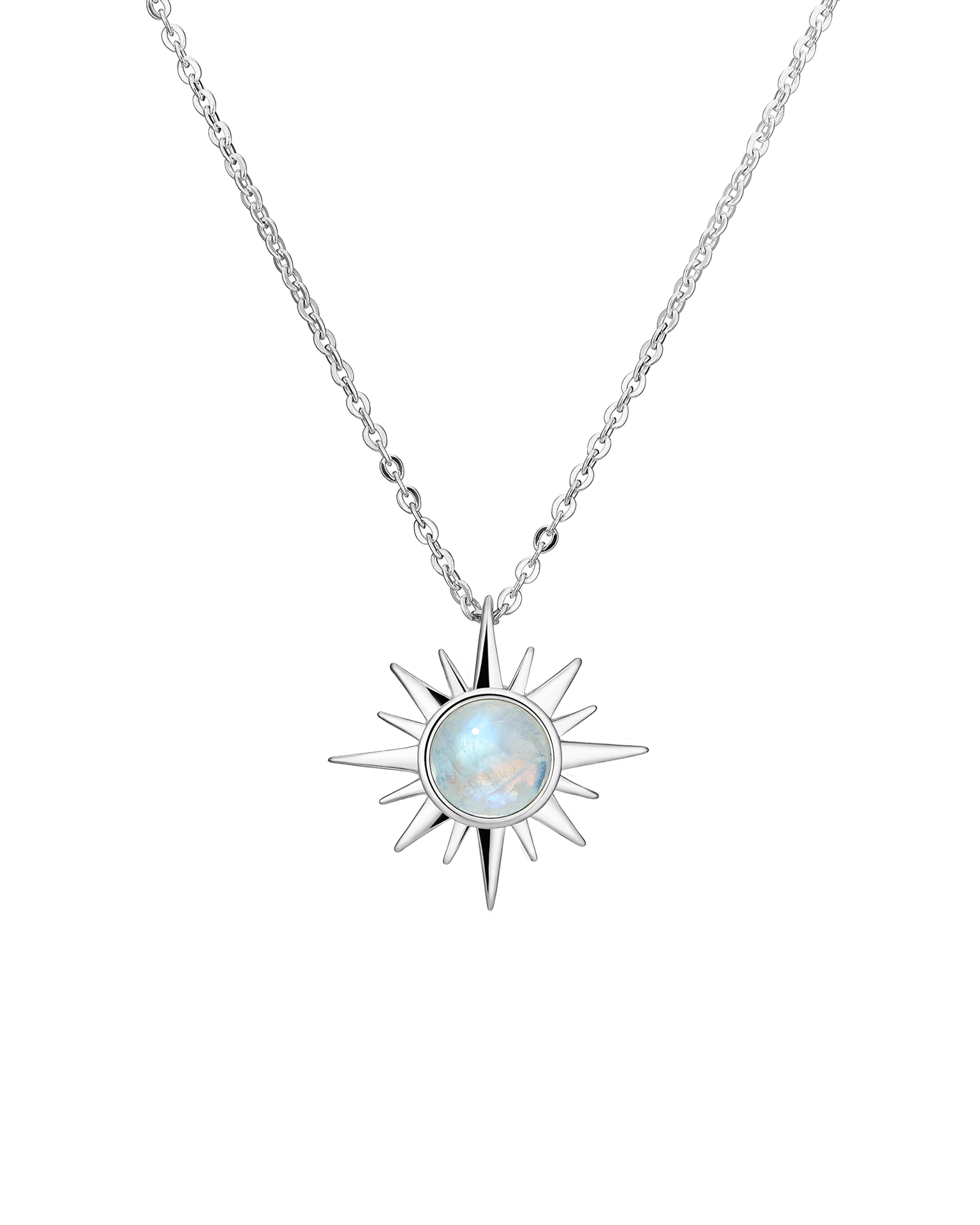 подвеска polar с лунным камнем на цепочке 40-45 см (родирование)