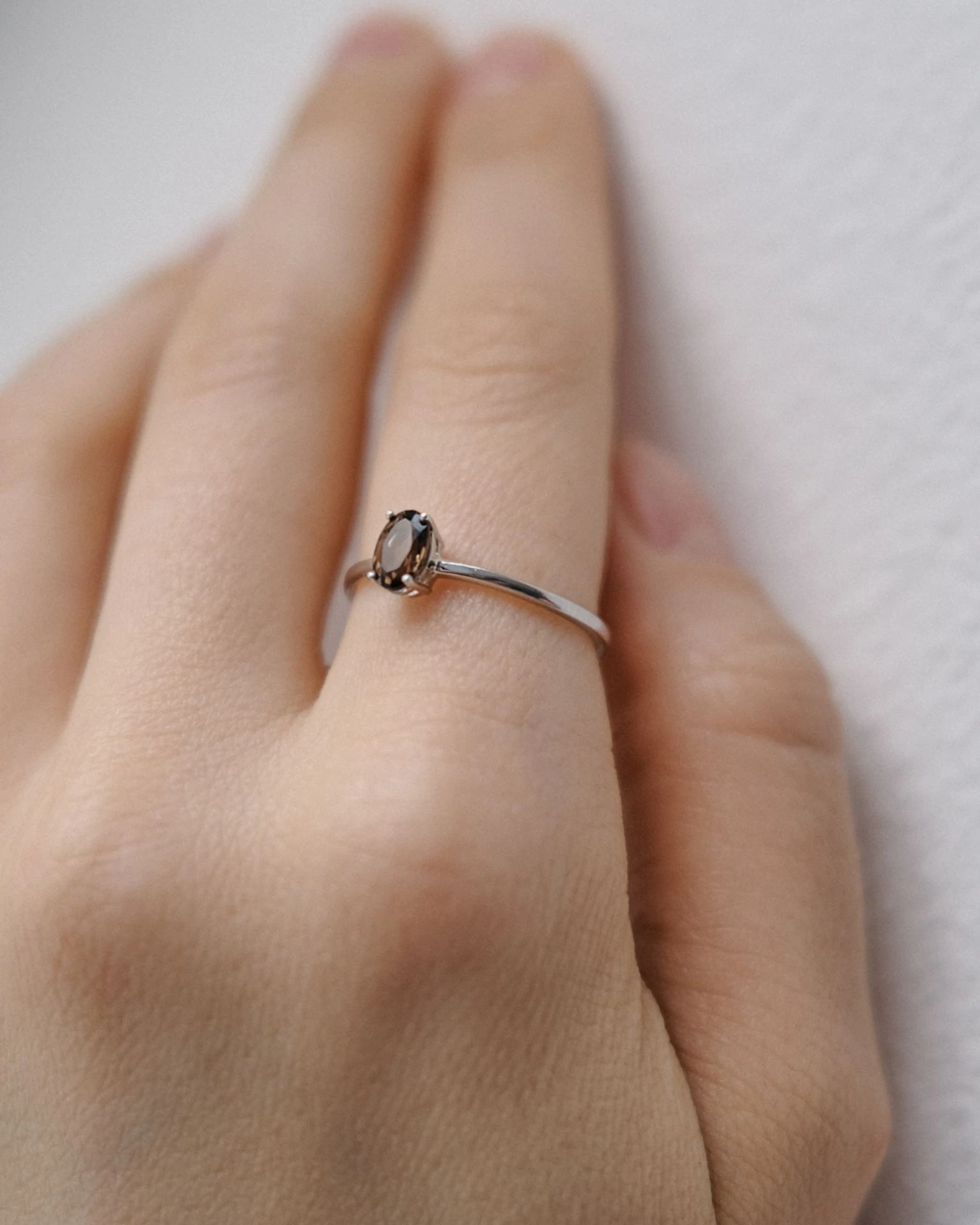 кольцо all you need с дымчатым кварцем (родирование)