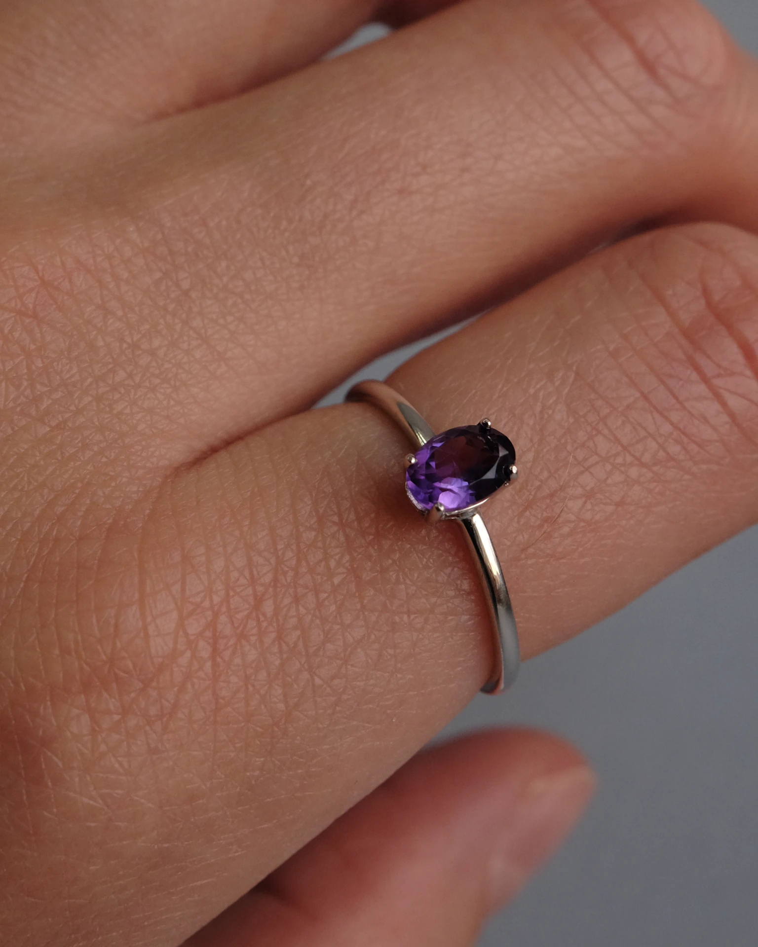 кольцо all you need с аметистом (родирование)