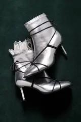 Ботильоны Grate x Choux, серебряные